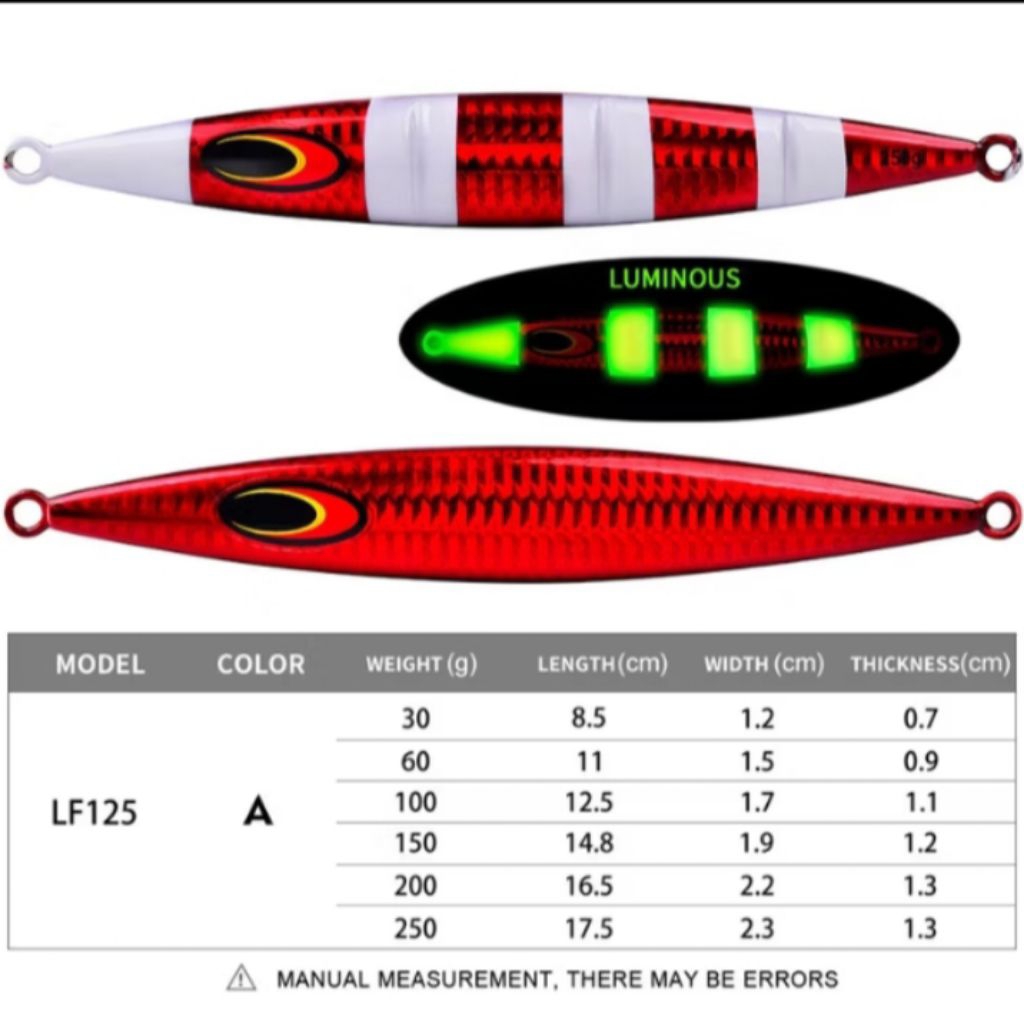 0NEWCOAST Proberos Lure Slow Jig 60g Metal Jig 100 Gram Kaleng Senter Uv Untuk Ikan Besi Batu Lambat