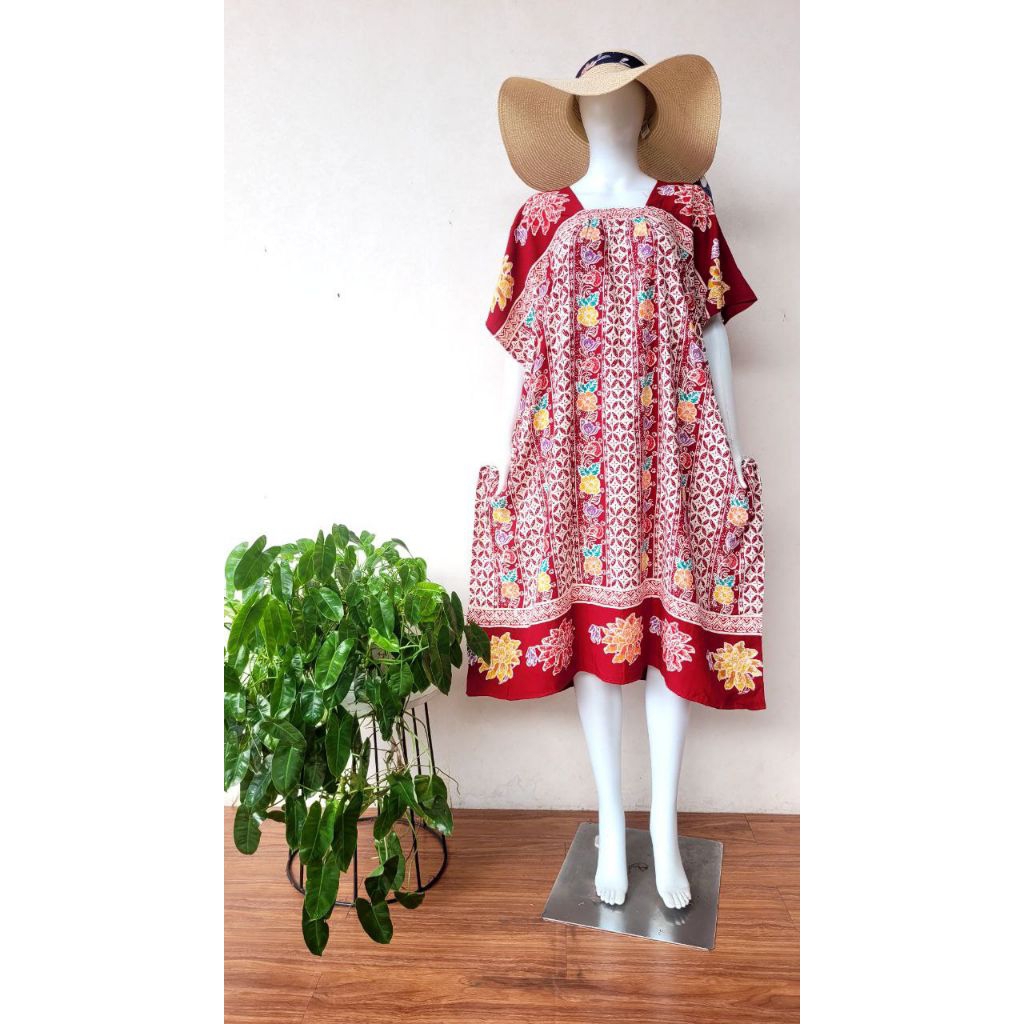 SERAYU Daster Lowo Batik Colet Dada Karet Ld 140 Pb 115 Rayon Premium Jumbo Non Busui