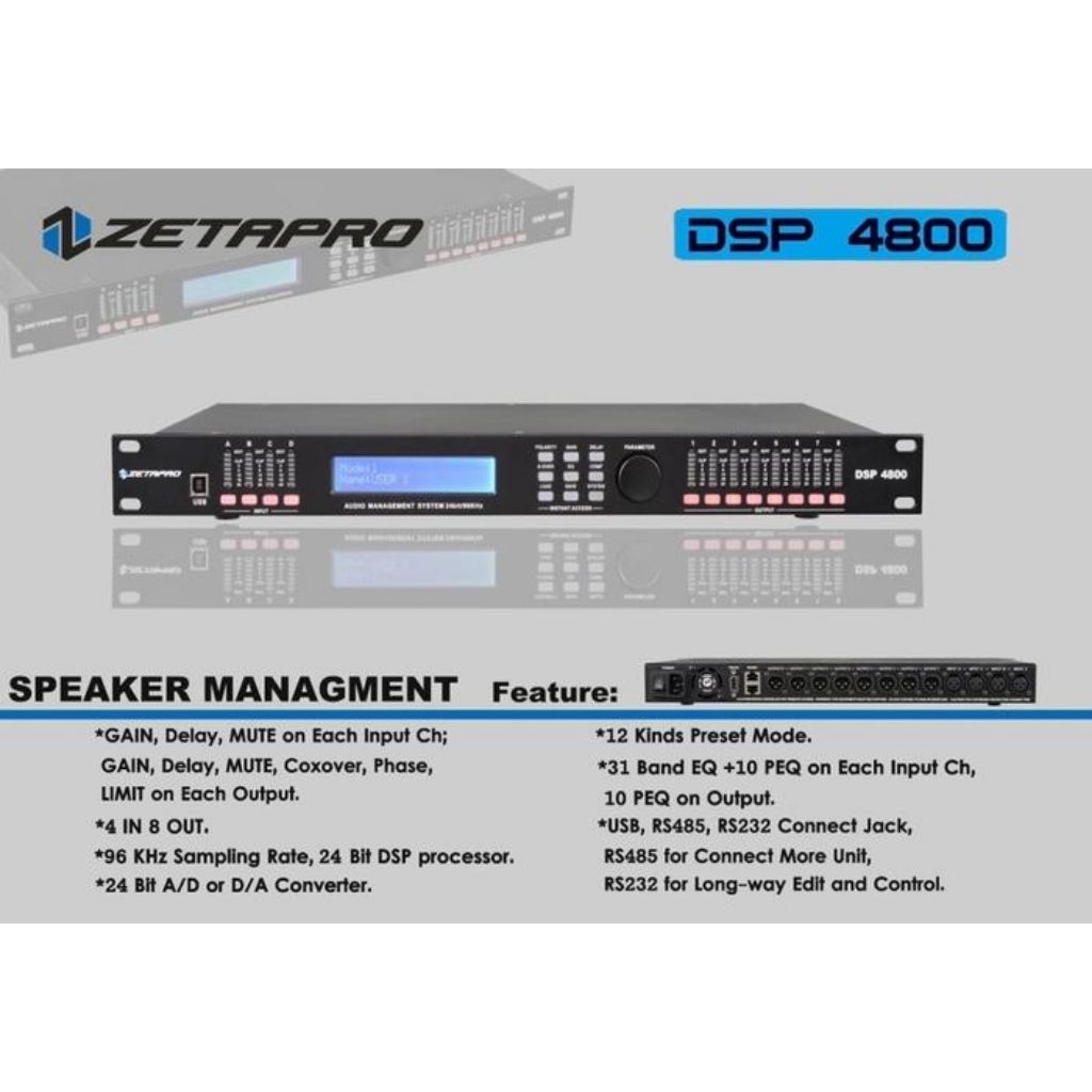 Speaker Management Zetapro DSP 4800 / DLMS Zetapro DSP-4800 Original