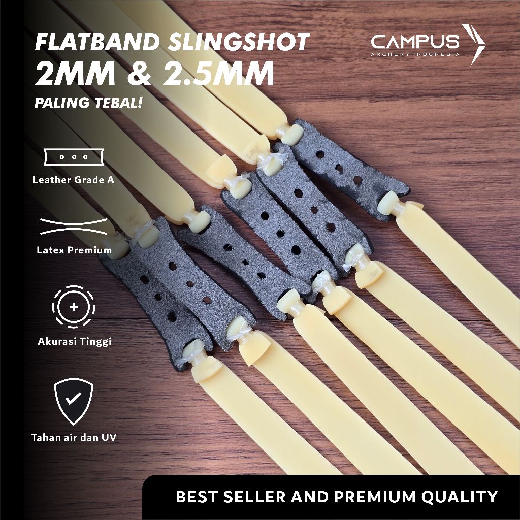 Flatband Karet Ketapel 2mm dan 2.5mm Paling Tebal Max Power Rubberband Slingshot Premium