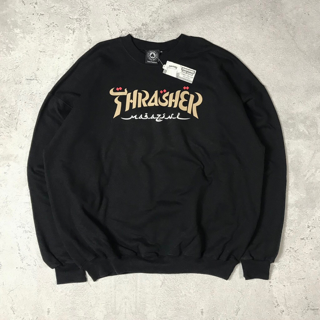 Thrasher Crewneck Calligraphy Black