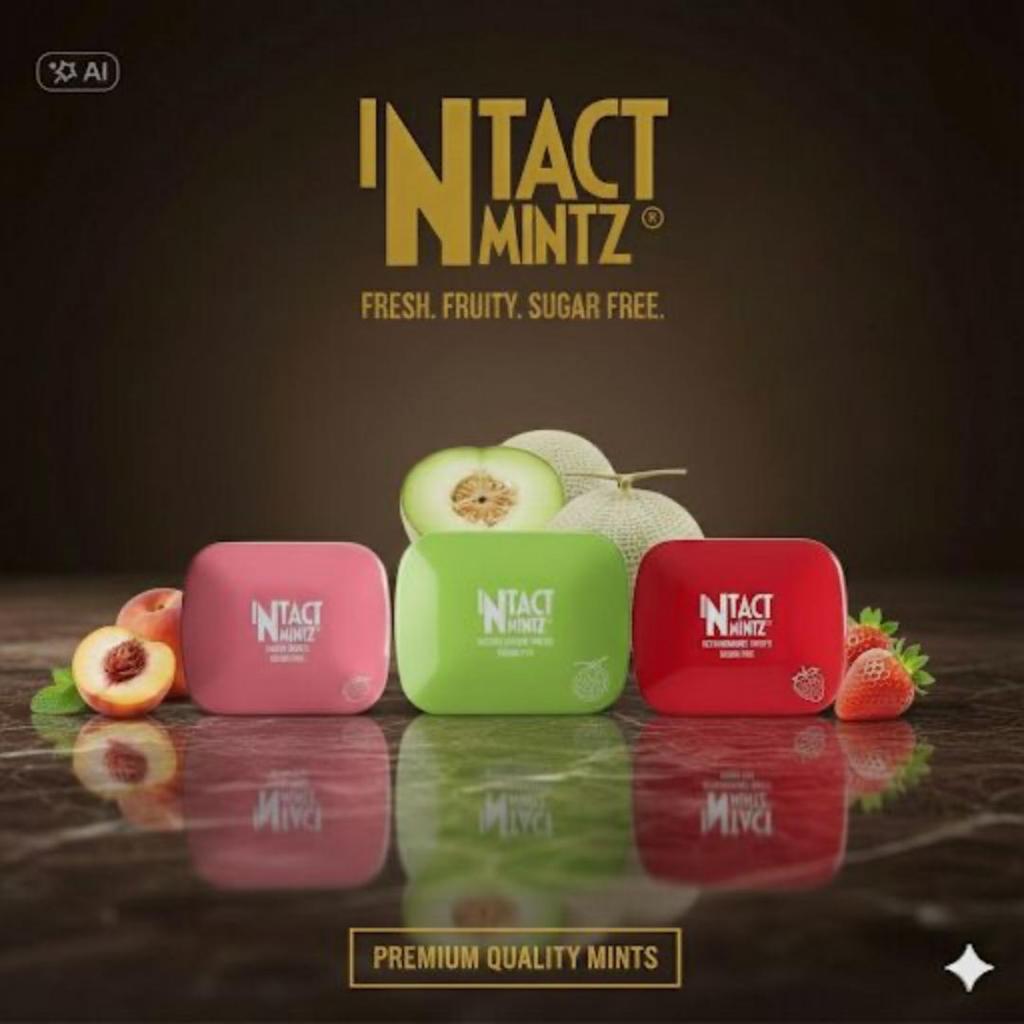 Intact Mintz Peach Mints, Honey Melon Mints & Strawberry Mints 15g - Permen Mint Import Premium Beba