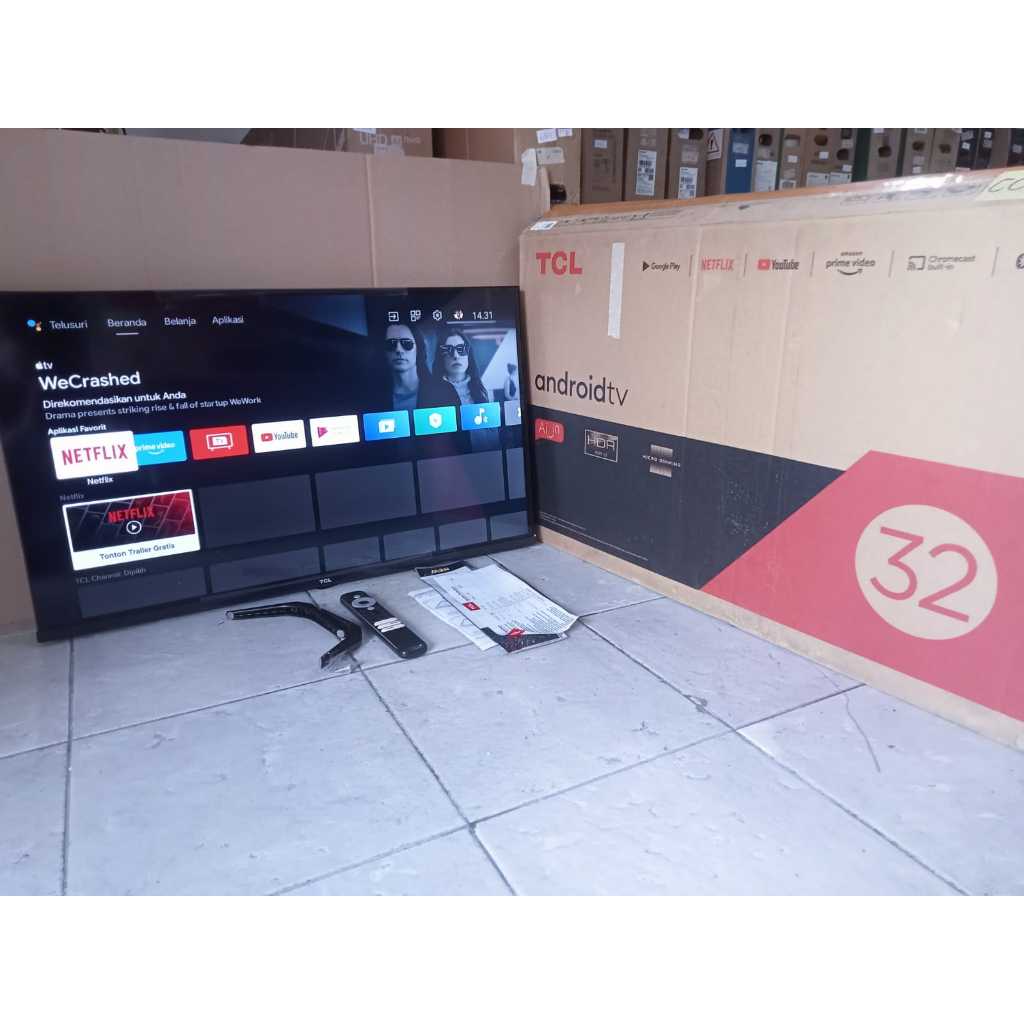 TV LED TCL ANDROID 32 INC KONDISI BEKAS MASIH SEGEL SUDAH DIGITAL (6387R)