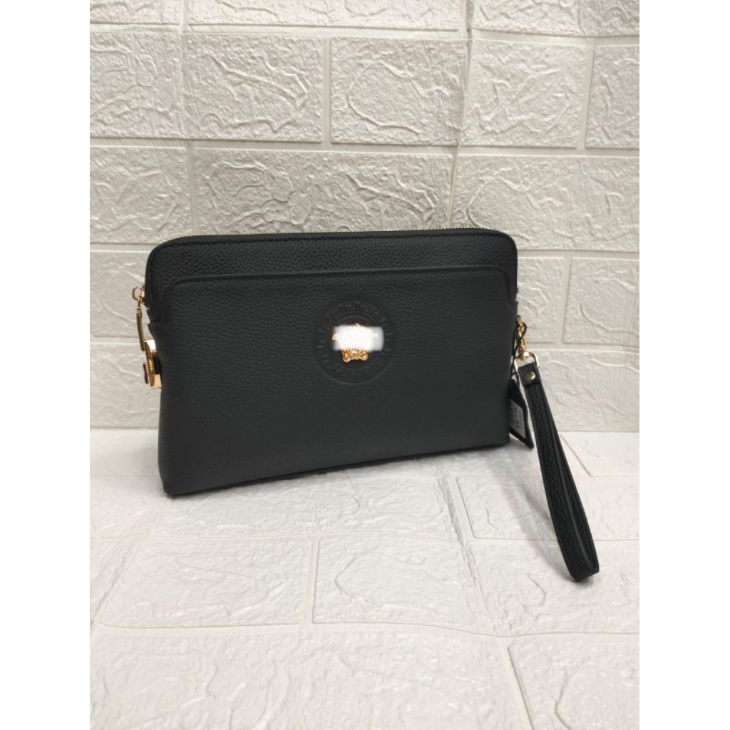 Handbag clutch pria vs tas tangan import kulit asli
