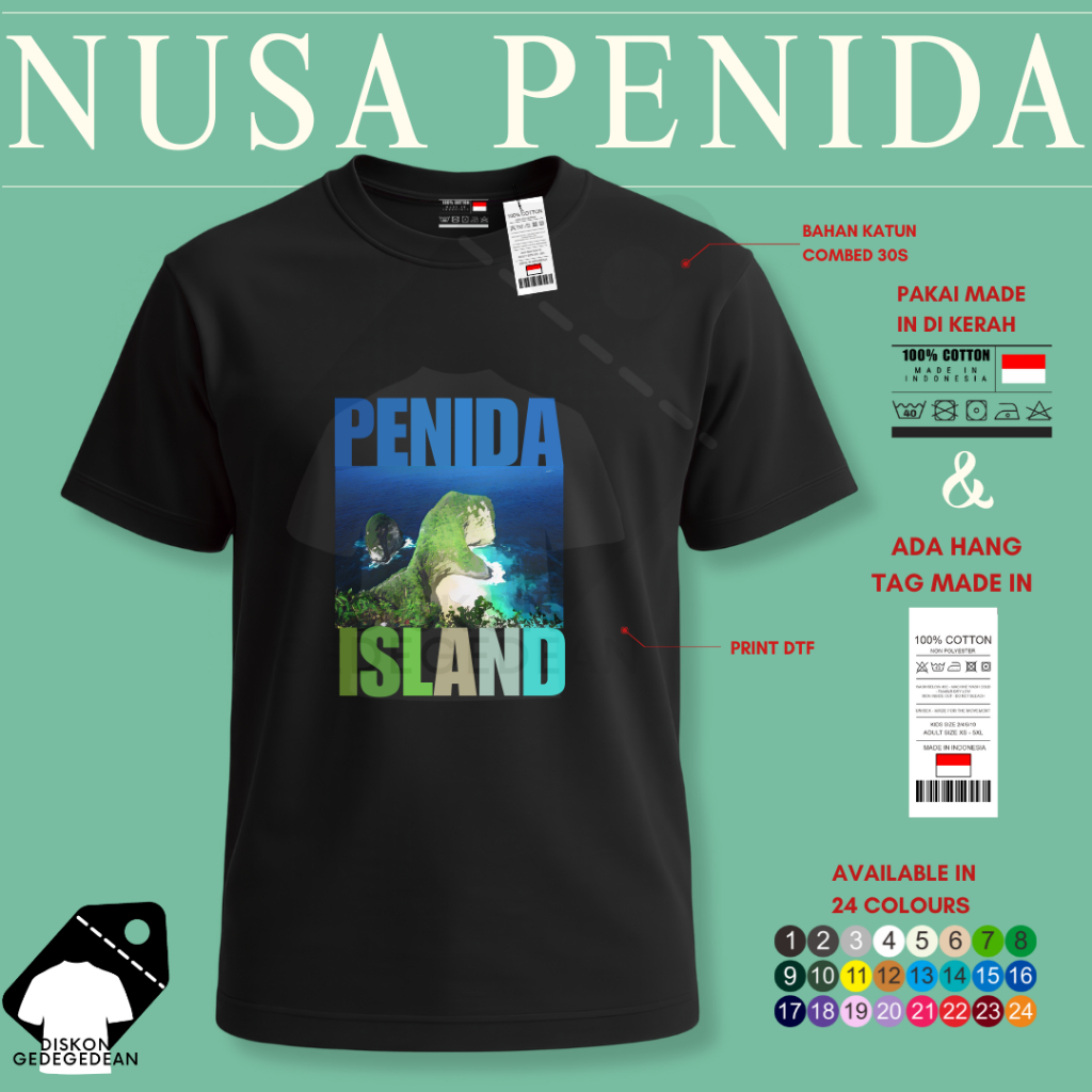 Diskongedegedean Kaos Souvenir Nusa Penida Baju Tshirt Oleh Oleh Nusa Penida Dewasa Anak Varian 4