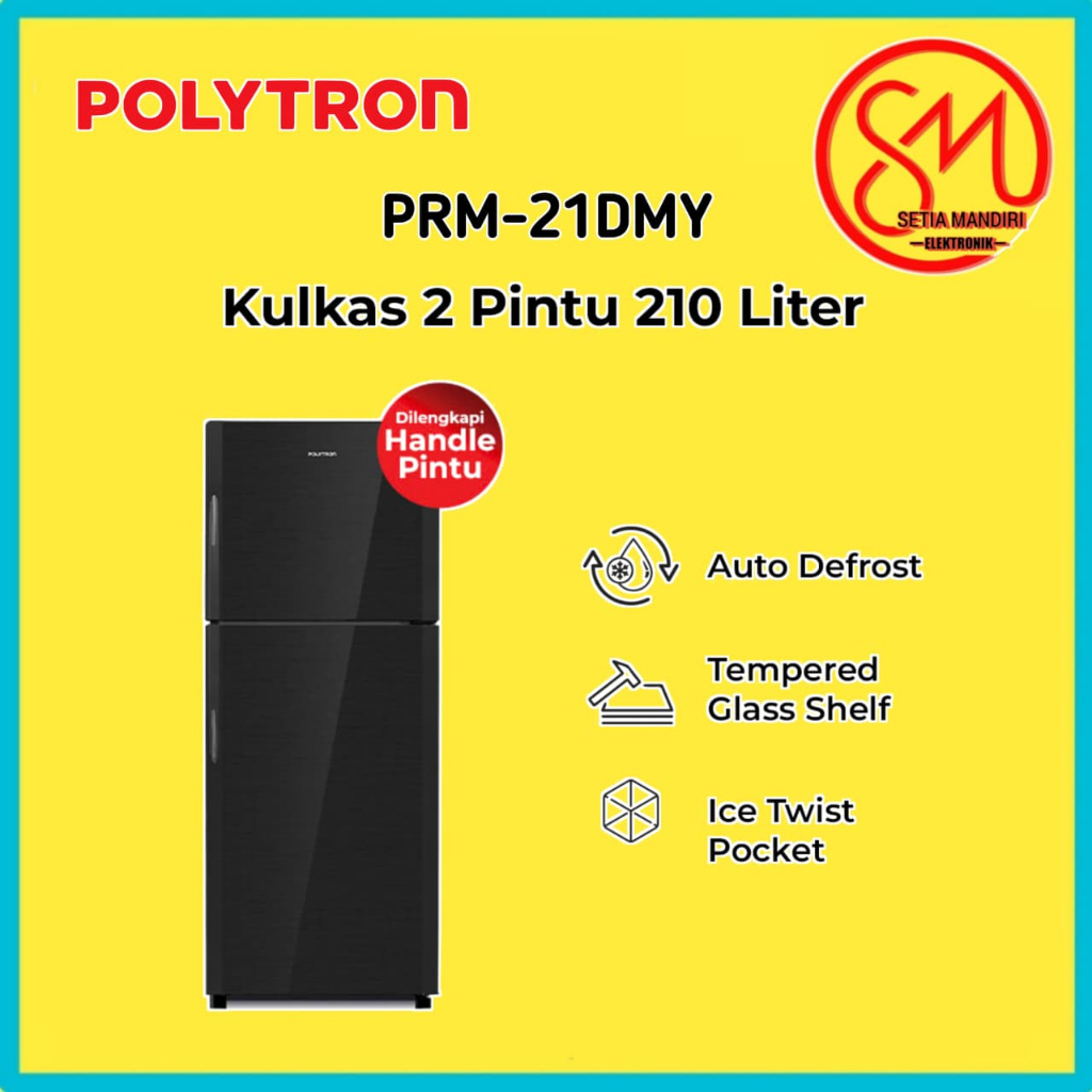 POLYTRON Kulkas 2 Pintu Belleza 210 liter PRM 21DMY