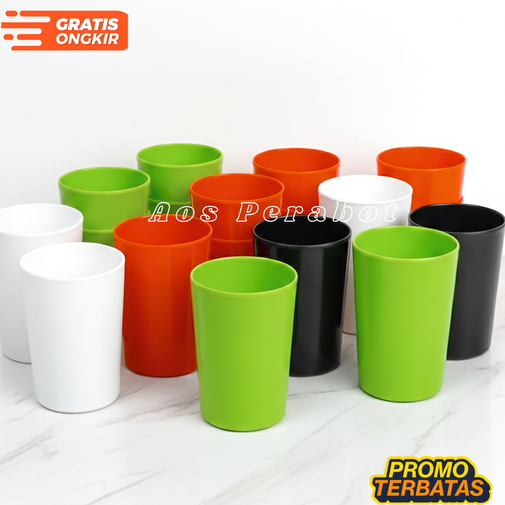 1 Lusin Gelas Melamin 350 ml - Gelas Lusinan - Gelas Melamin 1 Lusin - Grosir Gelas - Gelas Minum