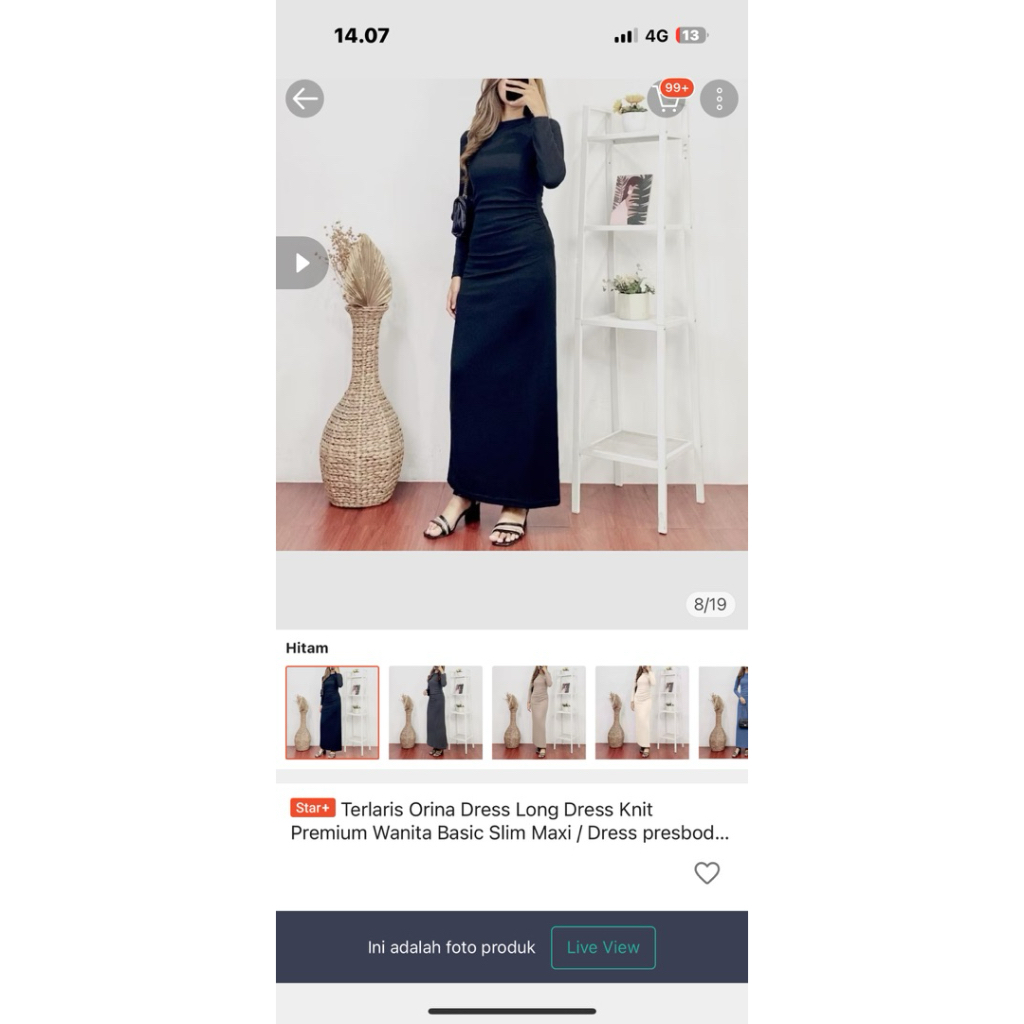 PRELOVED DRESS PANJANG HITAM