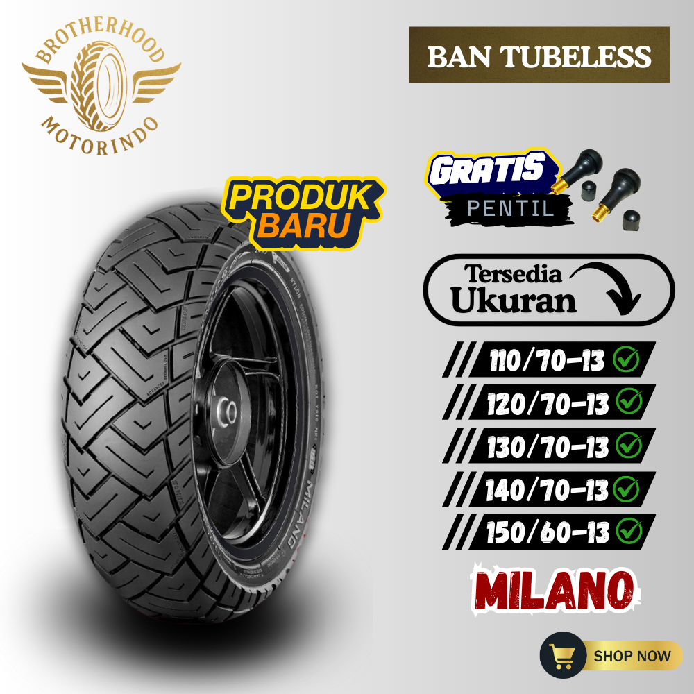 BAN ZENEOS MILANO RING 13 TUBELESS (110/70-13 / 120/70-13 / 130/70-13 / 140/70-13 / 150/60-13)  BAN 