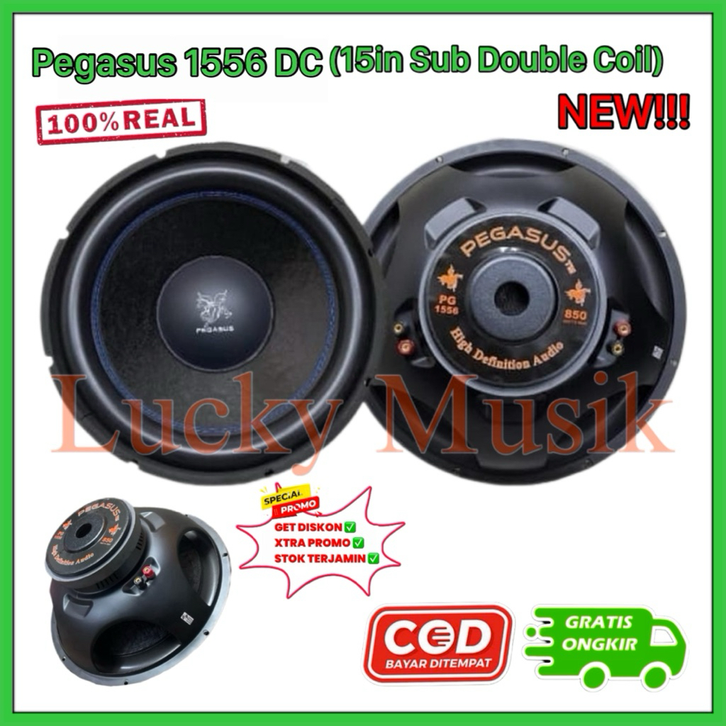 Speaker Subwoofer 15 inch Pegasus PG 1556 DC Double Coil Pegasus 15'' PG-1556 Speaker Mobil Audio Ca