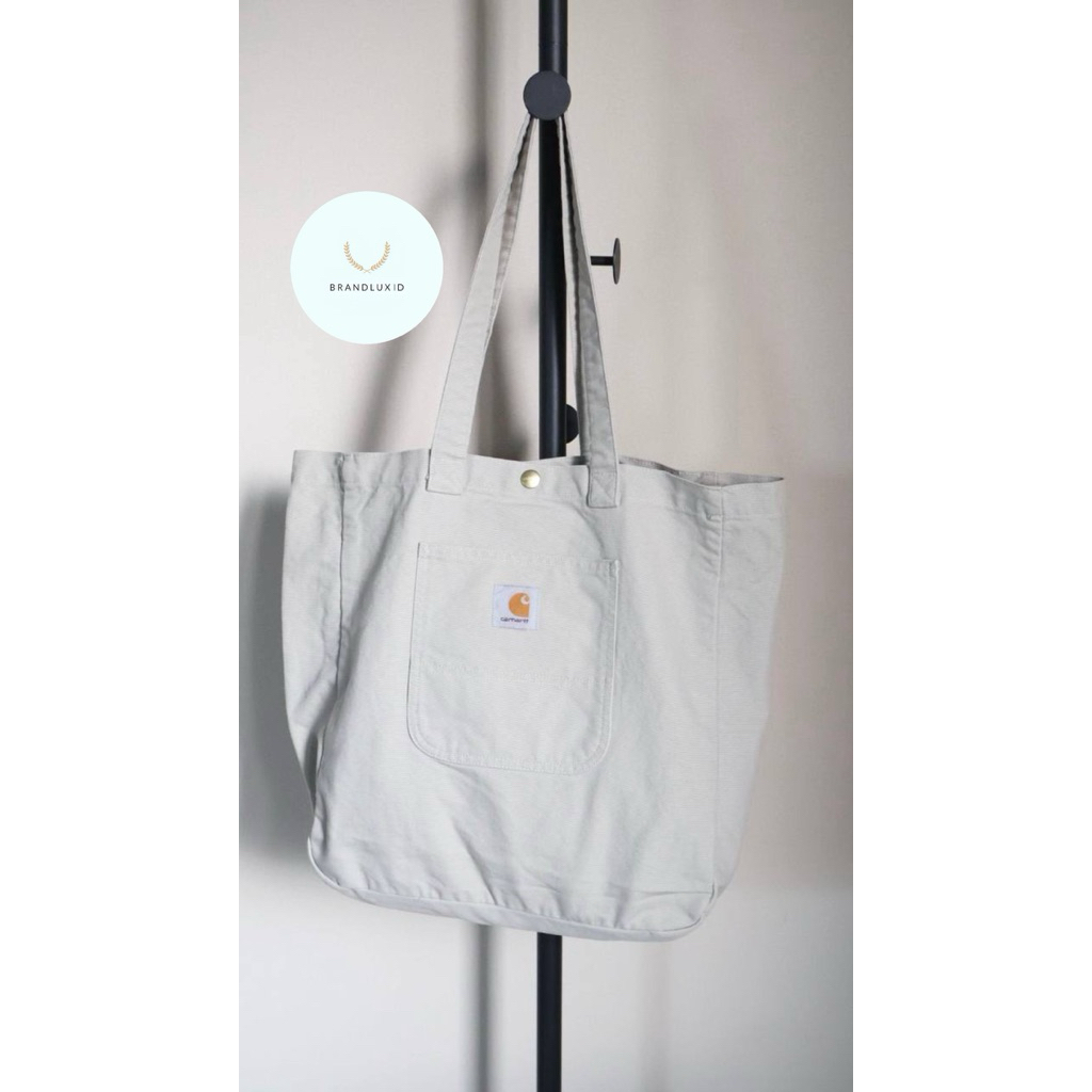 Carhartt WIP pocket bayfield canvas tote bag in beige