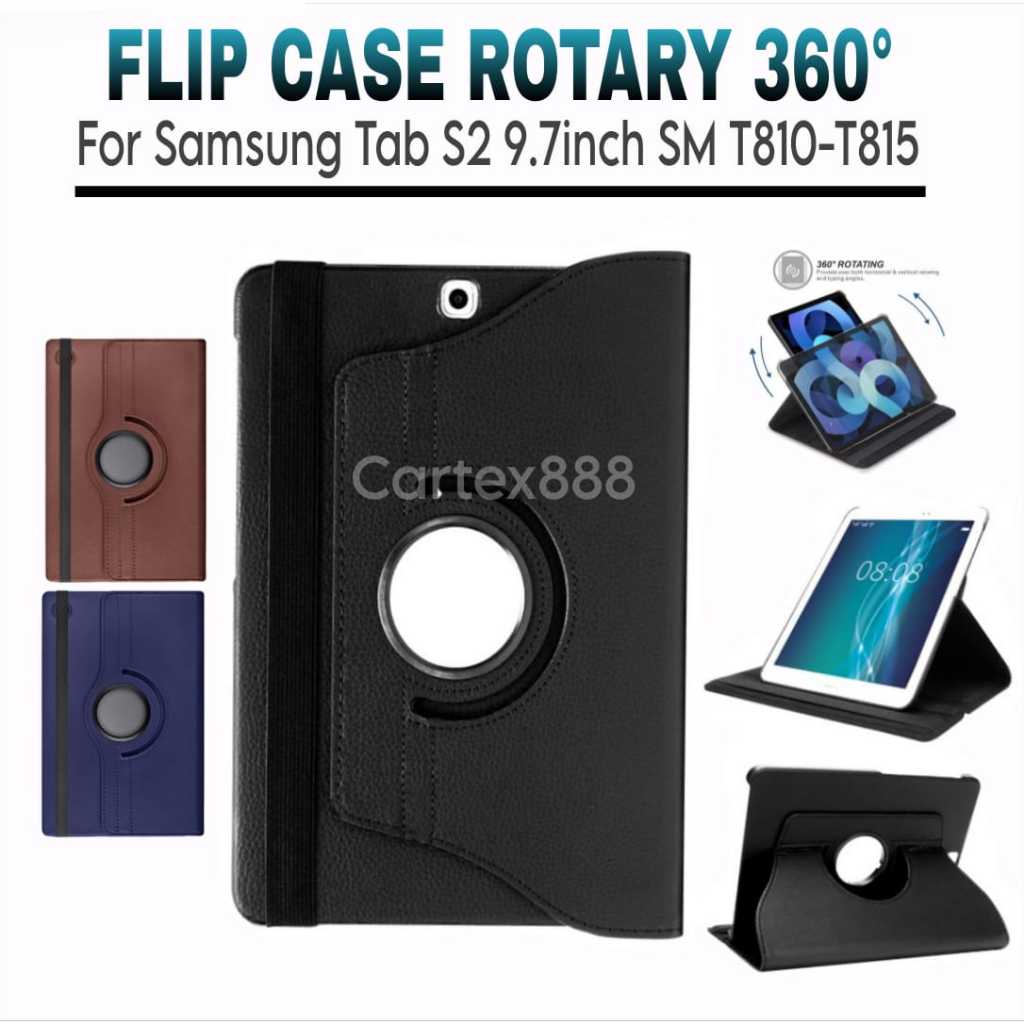 Case Rotary Samsung Tab S2 9.7inci 2015 T810 T815 / Case Tab S2 / case Samsung Tab S2 / casing Samsu