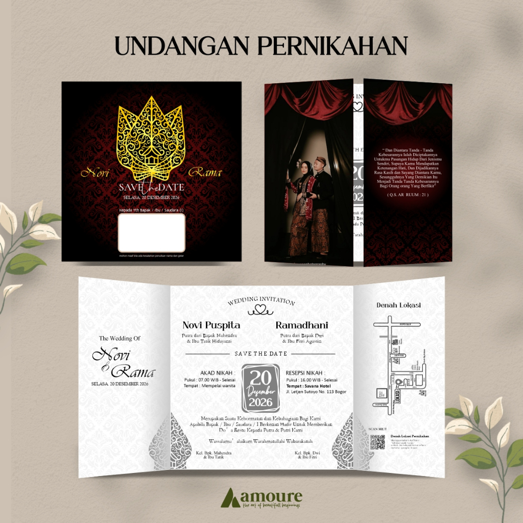Undangan Pernikahan Elegant / Undangan Pernikahan Elegant Custom Murah