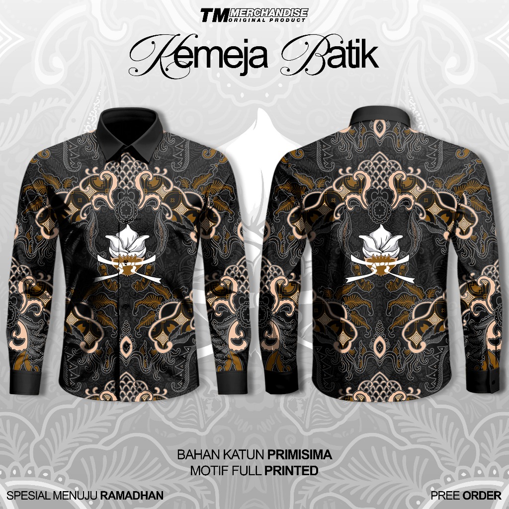 KEMEJA BATIK CEMPAKA PUTIH MOTIF PRINTED KEMEJA BATIK CEMPAKA PUTIH KEMEJA BATIK PSCP