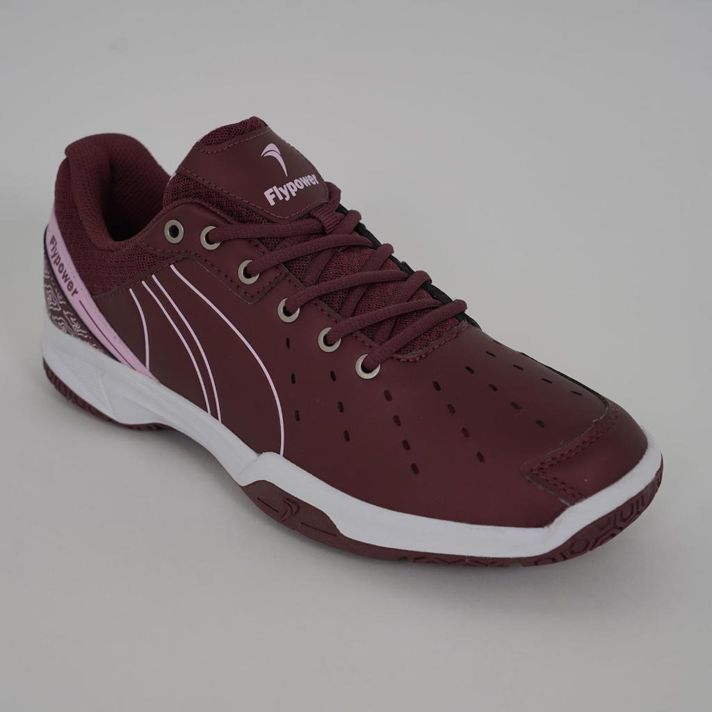 Sepatu Badminton Flypower New Plaosan 09 Bordeaux/Soft Pink