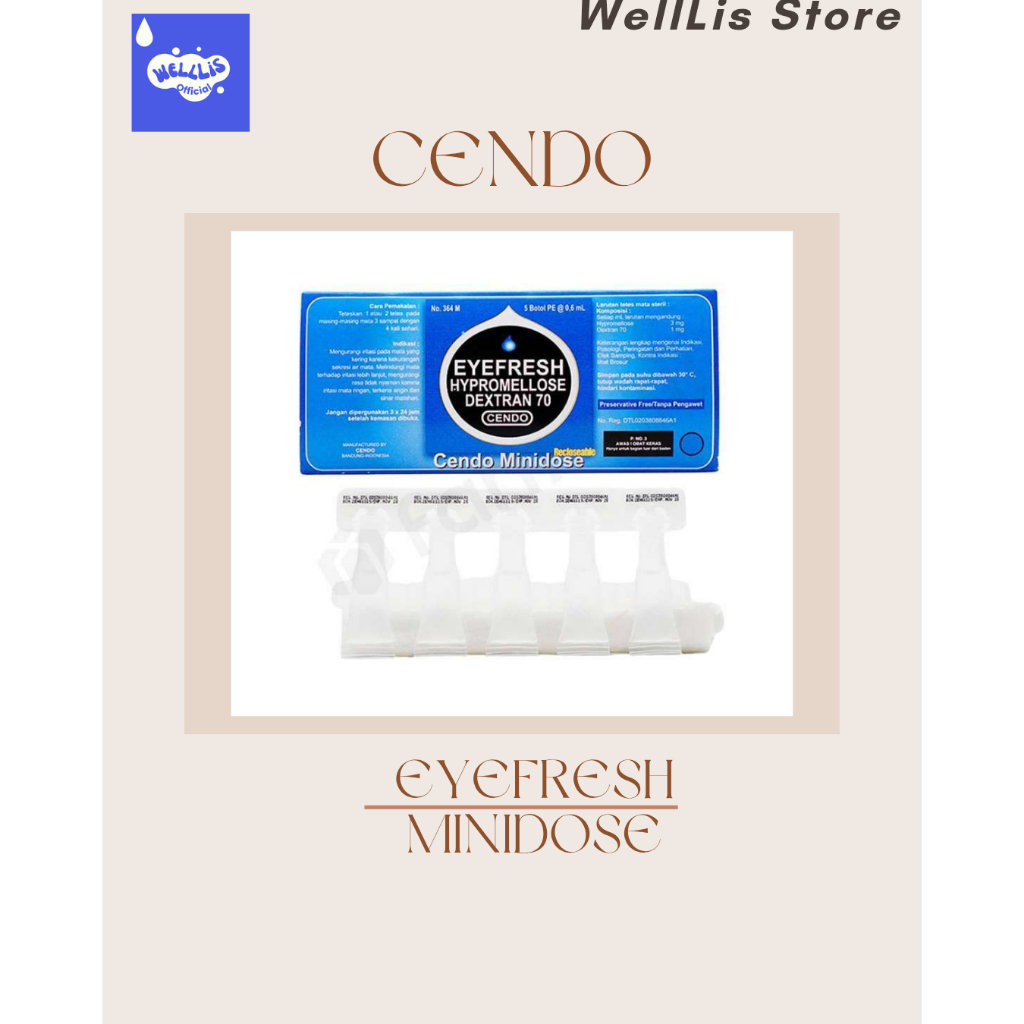 Cendo Eyefresh Minidose 0.6 ml / Obat Tetes Mata Kering Iritasi / Obat Tetes Mata Buatan