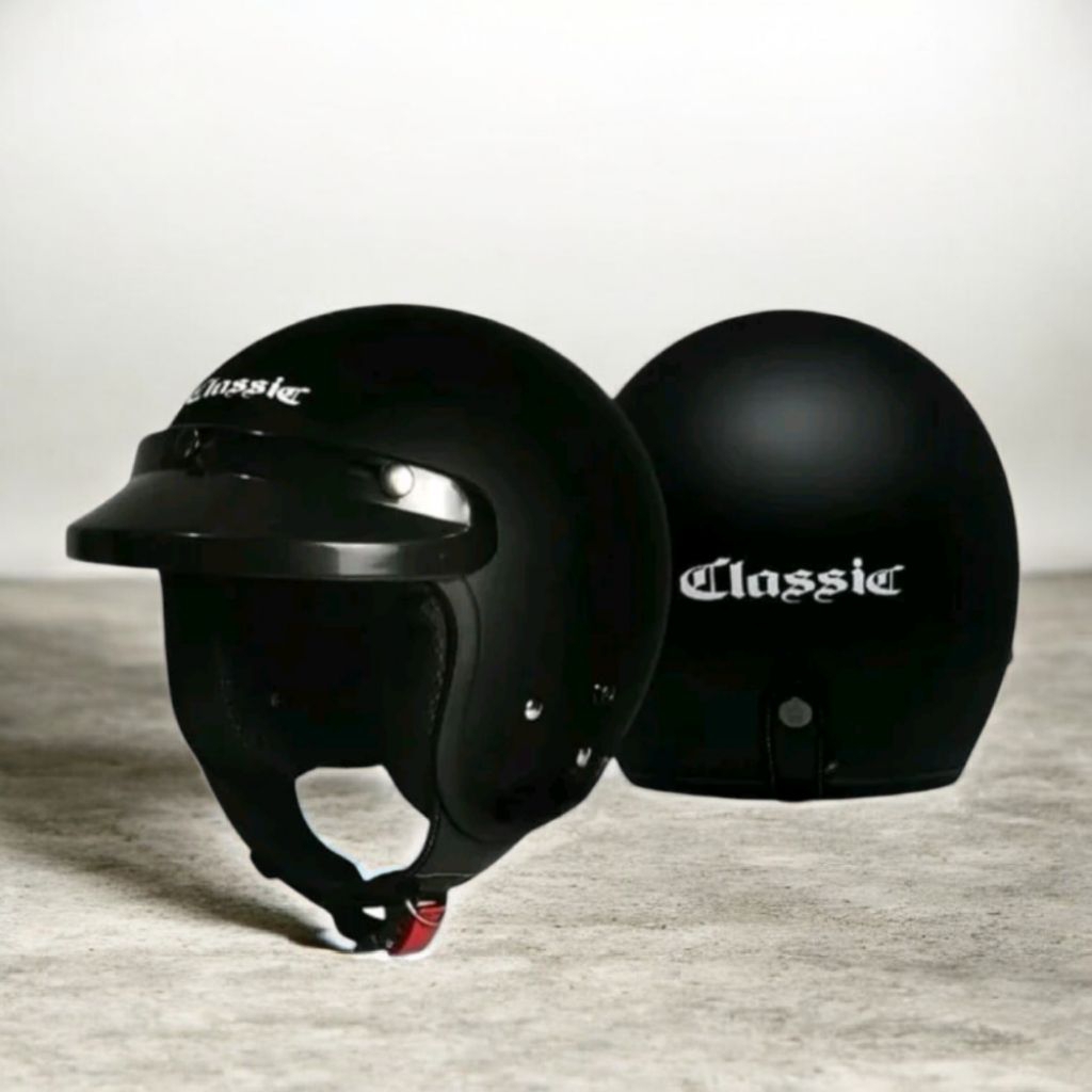 HELM BOGO CLASSIC DEWASA PRIA WANITA SNI ORIGINAL WARNA HITAM UKURAN M / L / XL