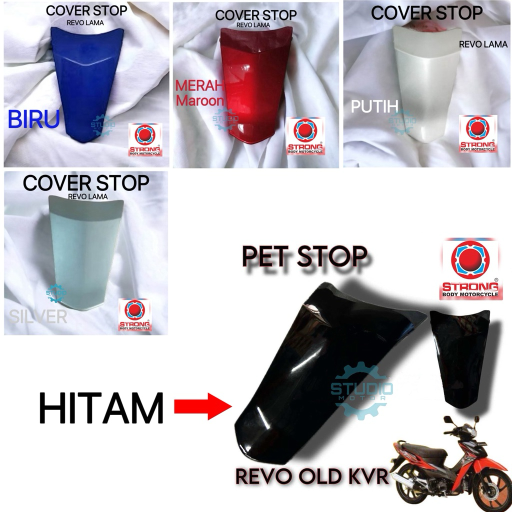 Cover Pet Stop Tutup Sambungan Bodi Body Samping Belakang Motor Honda Revo Lama  Semua Warna Hitam M