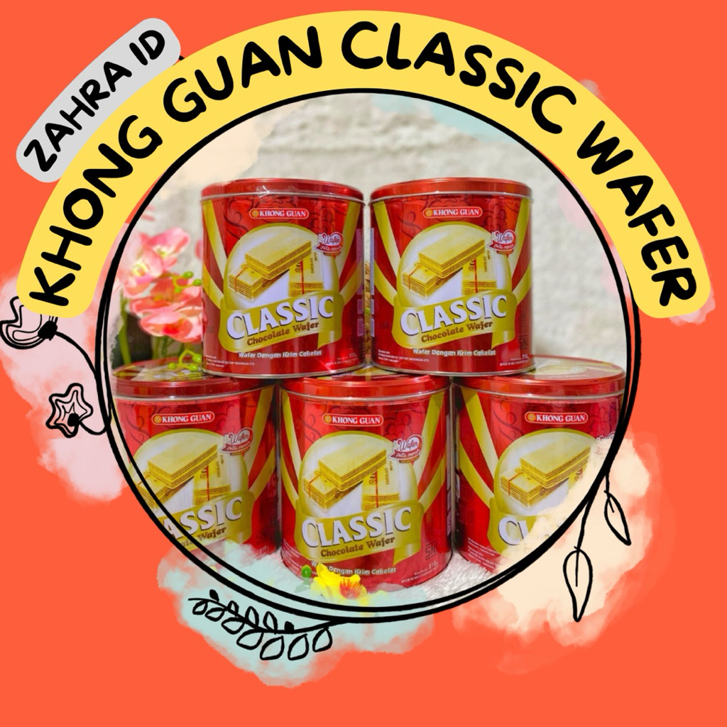 310gr/ 1 karton (6 kaleng) Khong Guan Classic Wafer Chocolate - Snack Lebaran Idul Fitri