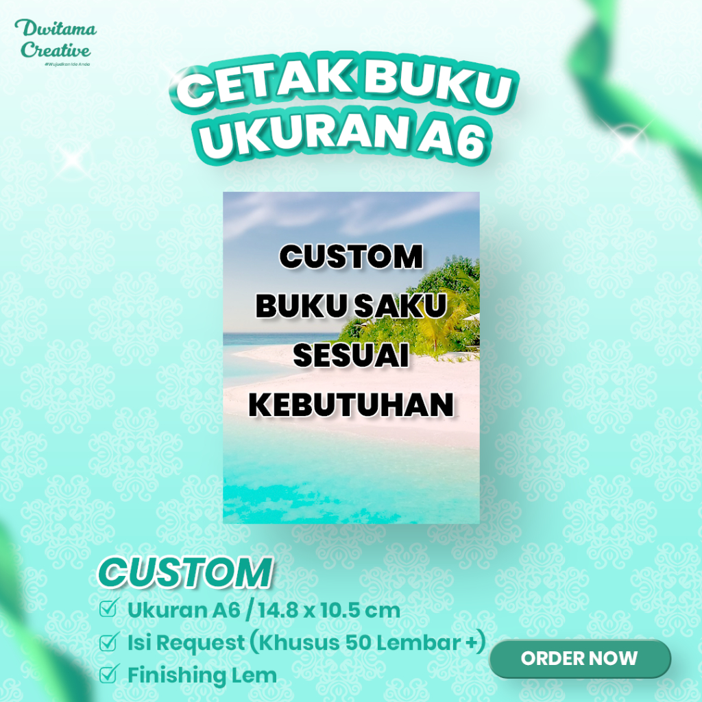 Cetak Buku Custom A6 Khusus 50 Lembar +| Print Buku | Buku Softcover Custom Desain