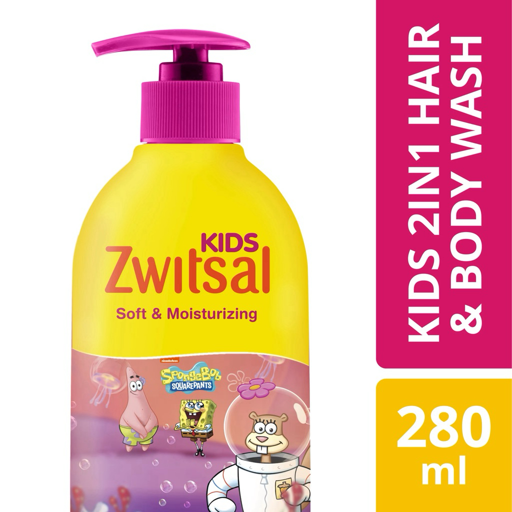 zwitsal kids hair and body wash foam 280ml