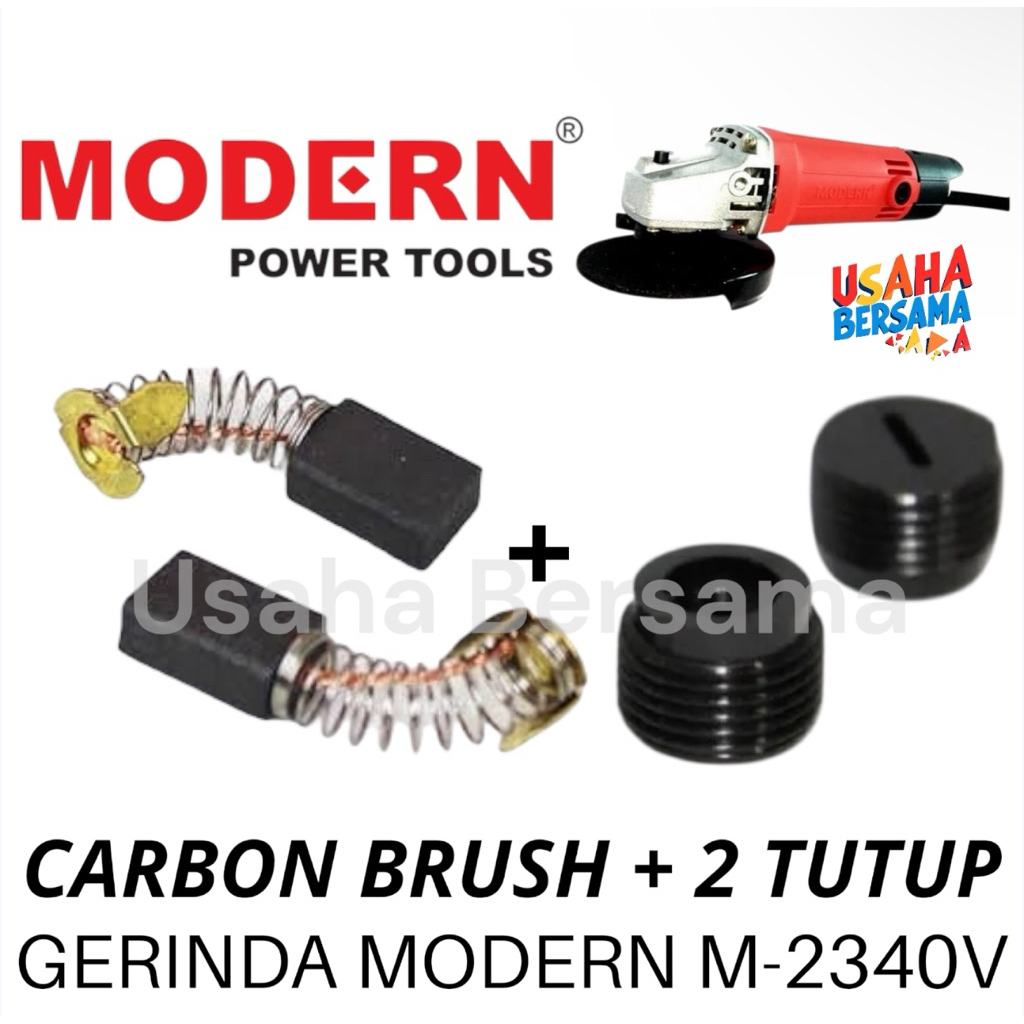 CARBON BRUSH + 2 TUTUP M2340V GERINDA MODERN M2340 ARANG DAN TUTUP MODERN GERINDA M2340 BROSTEL 2340