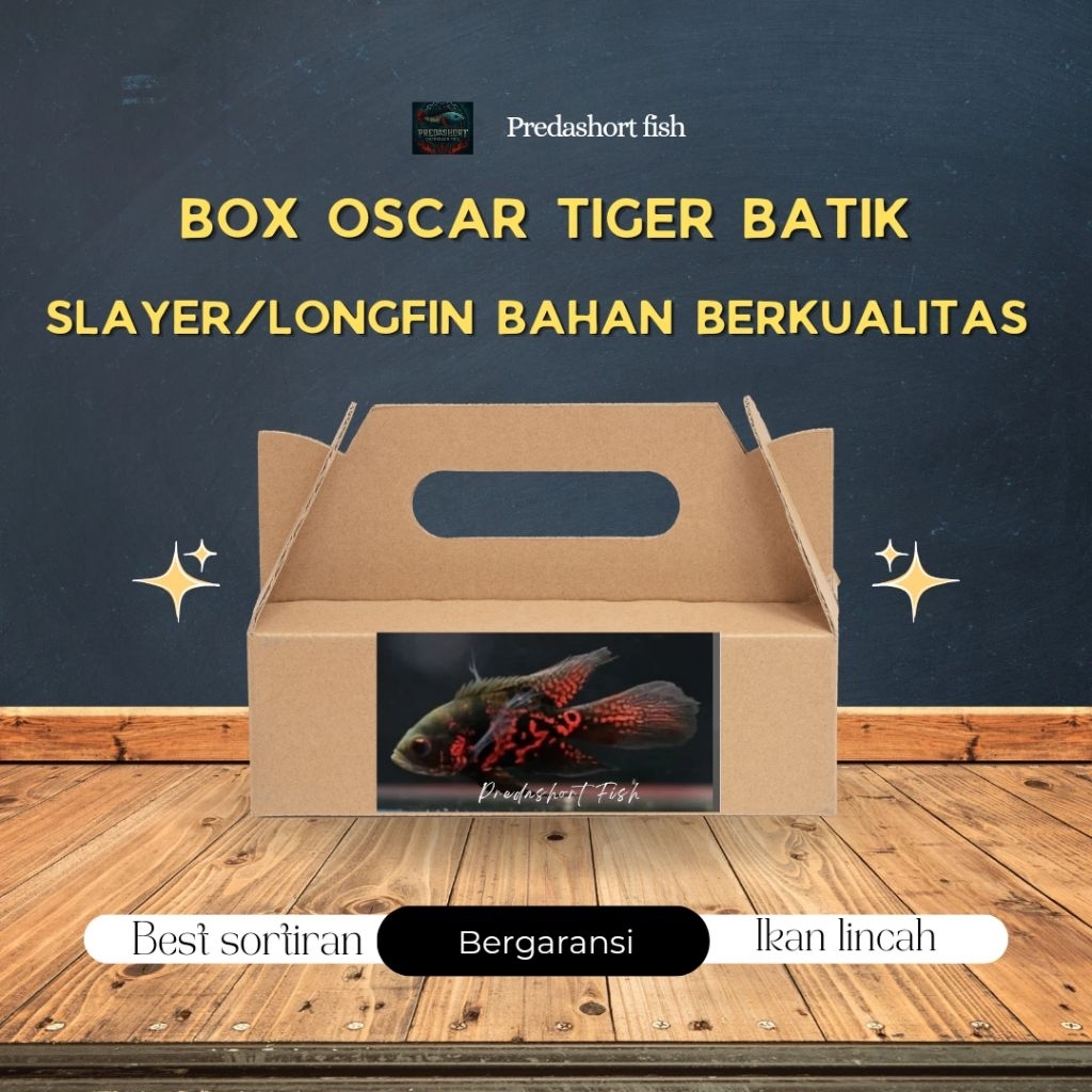 BOX kardus isi oscar tiger batik slayer / longfin bahan berkualitas good marking bergaransi