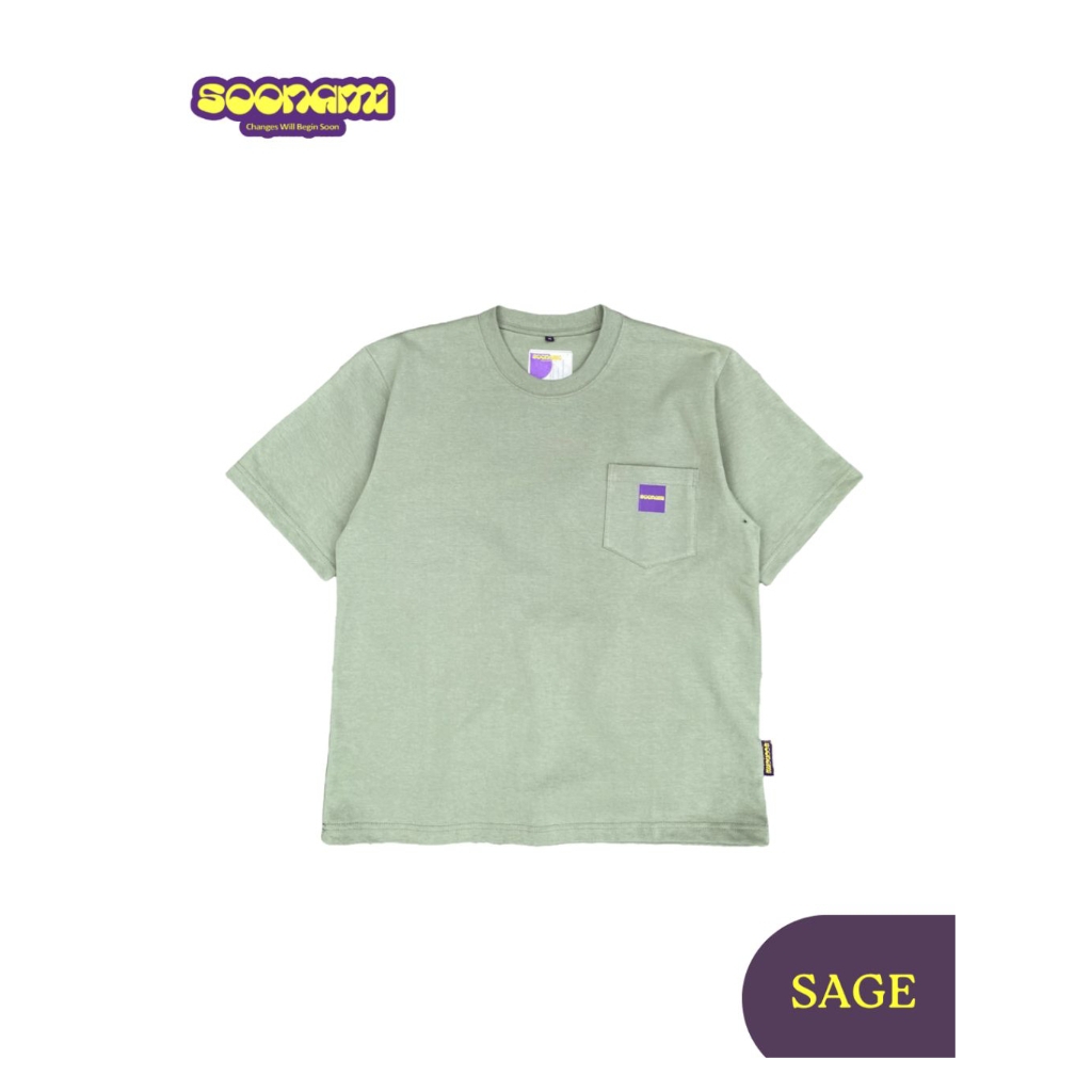 Soonami - Kaos Tshirt Oversize Pocket Heavyweight Cotton Coolbreez 16s Warna Sage Green