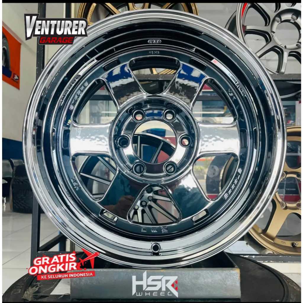 velg mobil pajero fortuner hilux ring 17 lubang 6 hsr etappe warna black chrome