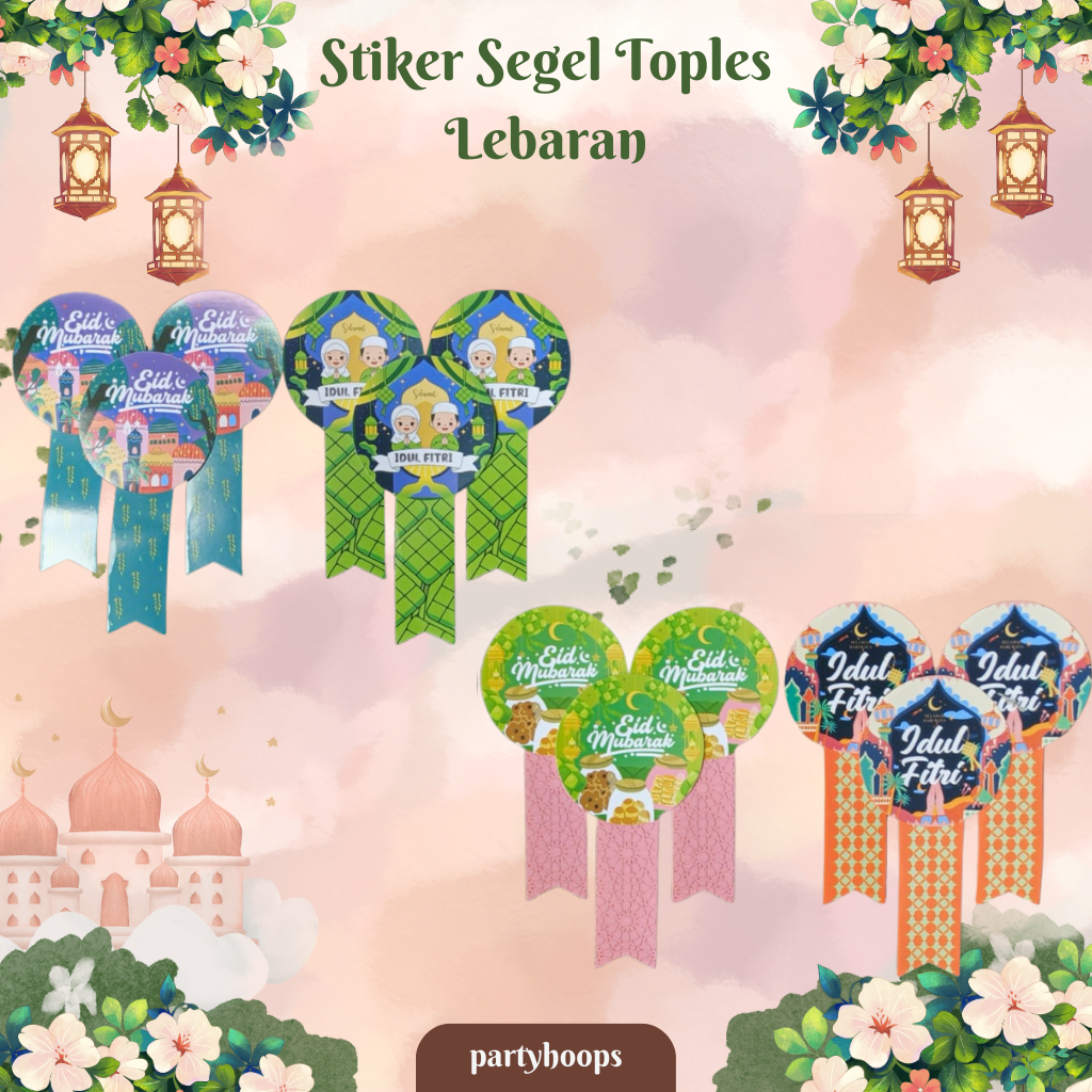 Stiker Segel Toples Idul Fitri perpcs | Stiker Segel Toples Kue Kering Lebaran | Stiker Label Ramadh