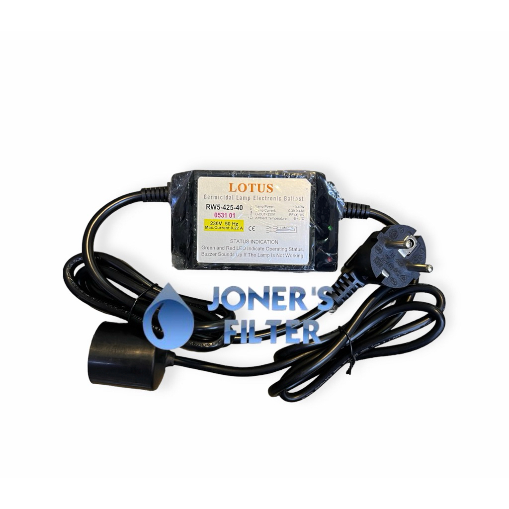 Ballast Adaptor Lampu UV Lotus Kaki 4 10- 40 watt Filter Air UltraViolet