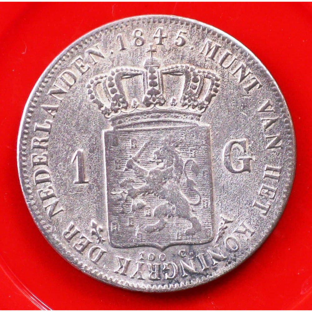 BL1 koin 1 Gulden 1845 King Willem 2 Belanda rare koin Perak