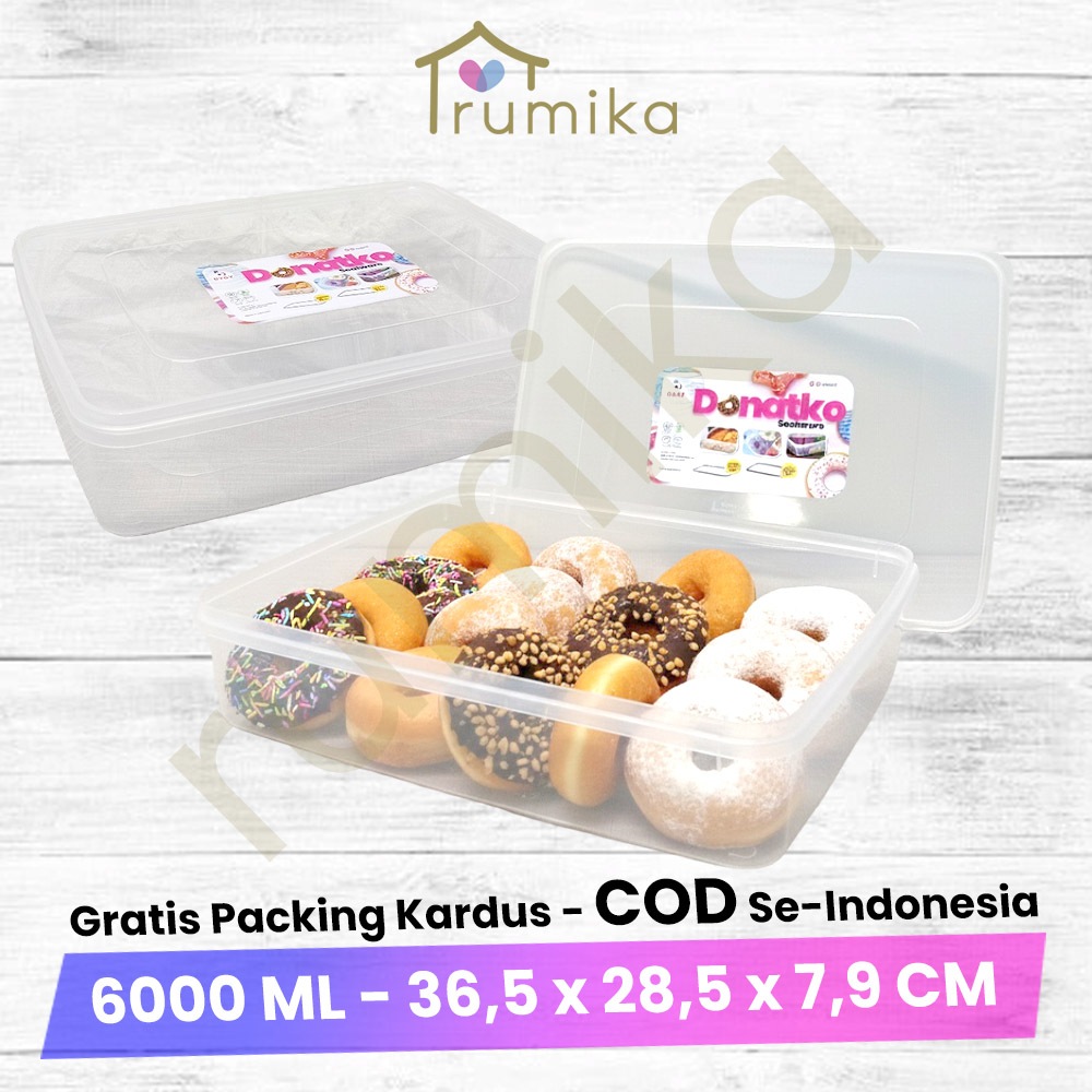 Sealware Donatko 6 Liter / Tempat Donat Plastik / Box Snack Roti Brownies Jajanan – Food Container F