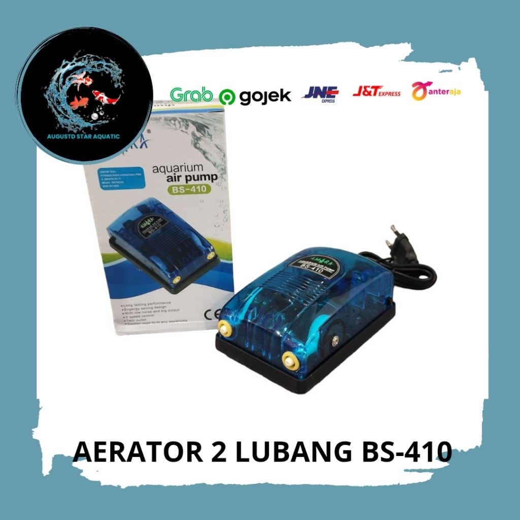 Amara Aquarium Airpump BS-410 Aerator 2 Lubang Amara BS410