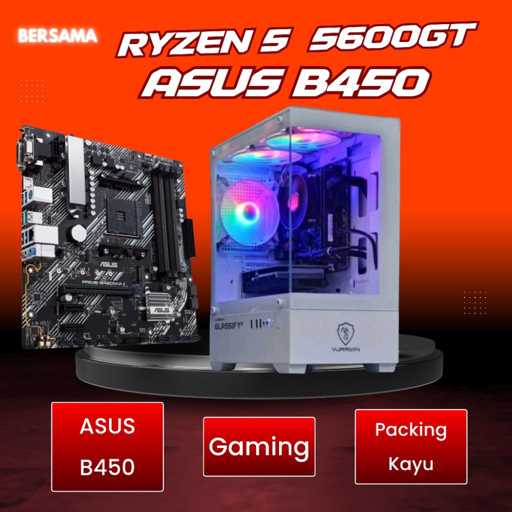 PC GAMING RYZEN 5 5600GT RAM 32 GB + SSD 512 GB + HDD + EDITING