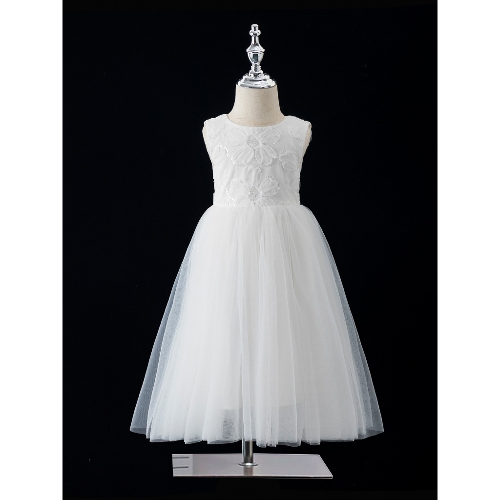 L307 Dress / gaun pesta rok panjang anak dan bayi perempuan motif lengan renda