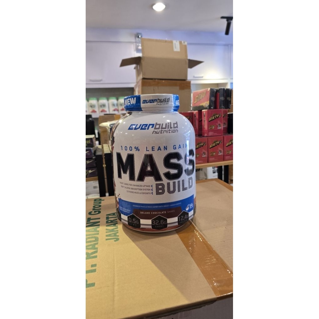 MASS BUILD MASSBUILD EVERBUILD LEAN GAINER  BPOM HALAL 6lbS 6 lbs lb mass gainer