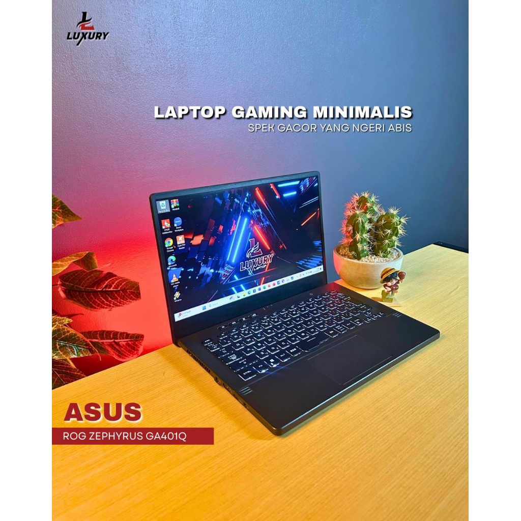 LAPTOP GAMING ASUS ROG ZEPHYRUS GA401Q RYZEN 9 NVIDIA GEFORCE RTX 3060 6GB SSD RAM BACKLIGHT SECOND