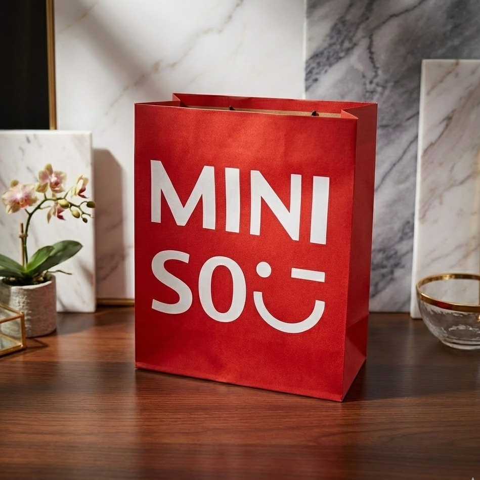Paper bag Miniso Red small tas kado hadiah hampers