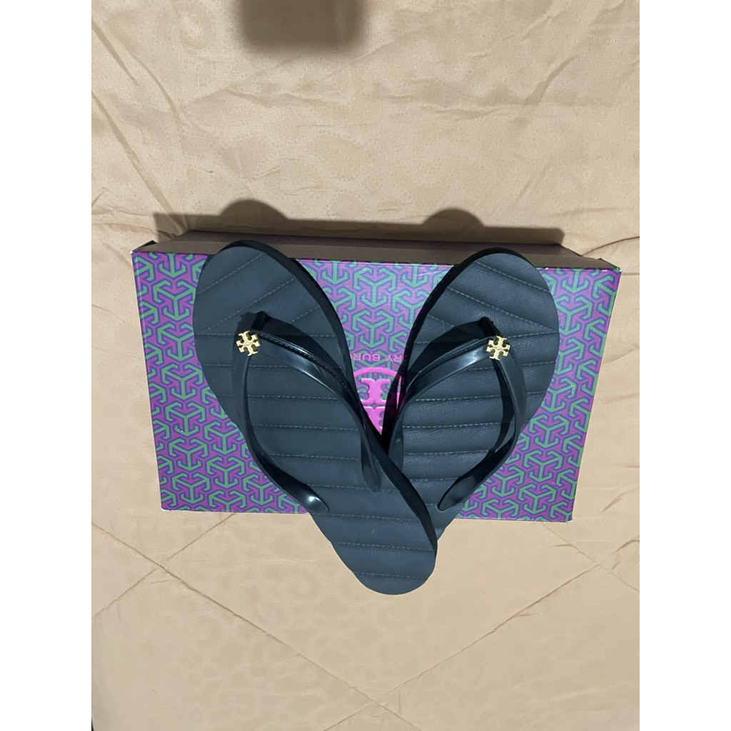 [PRELOVED] TORY BURCH KIRA FLIP FLOP SANDAL SIZE 9 BLACK