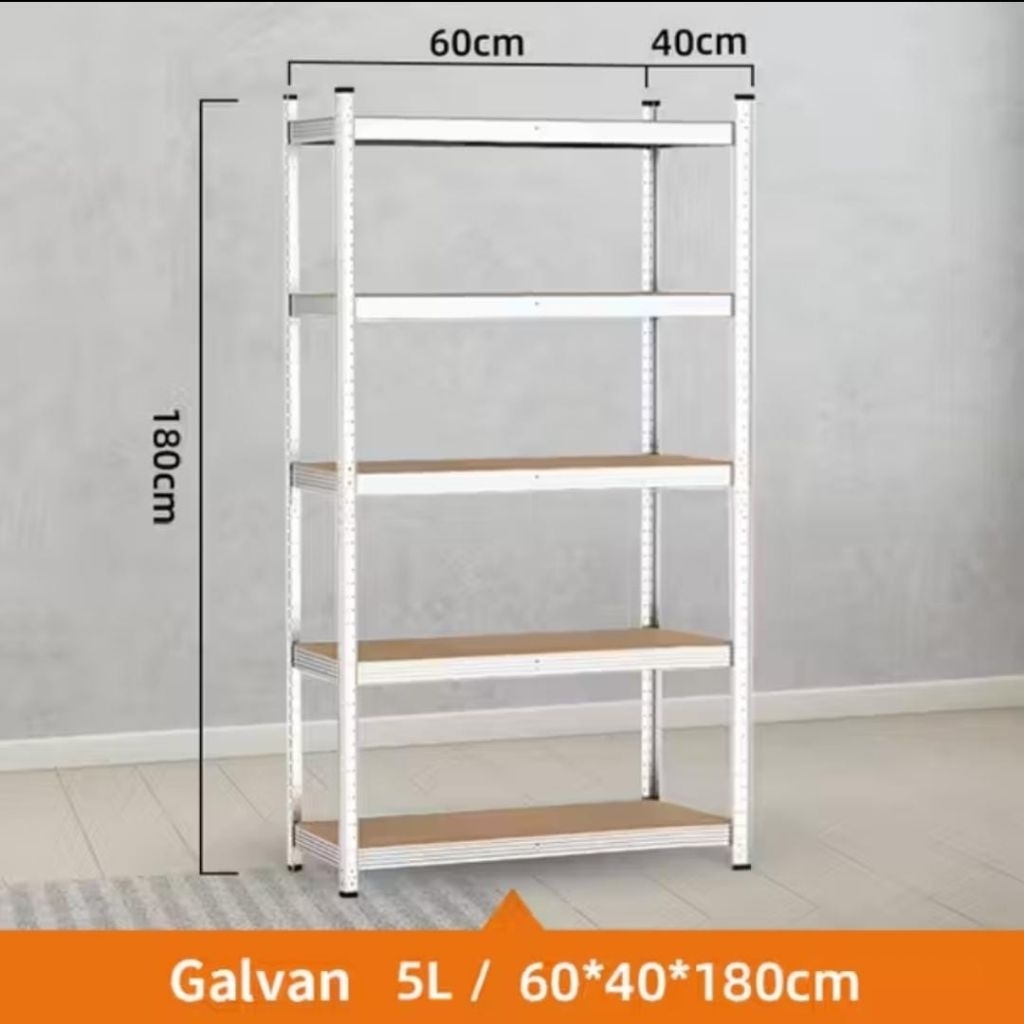 Rak Besi Warna Silver 5 Partisi