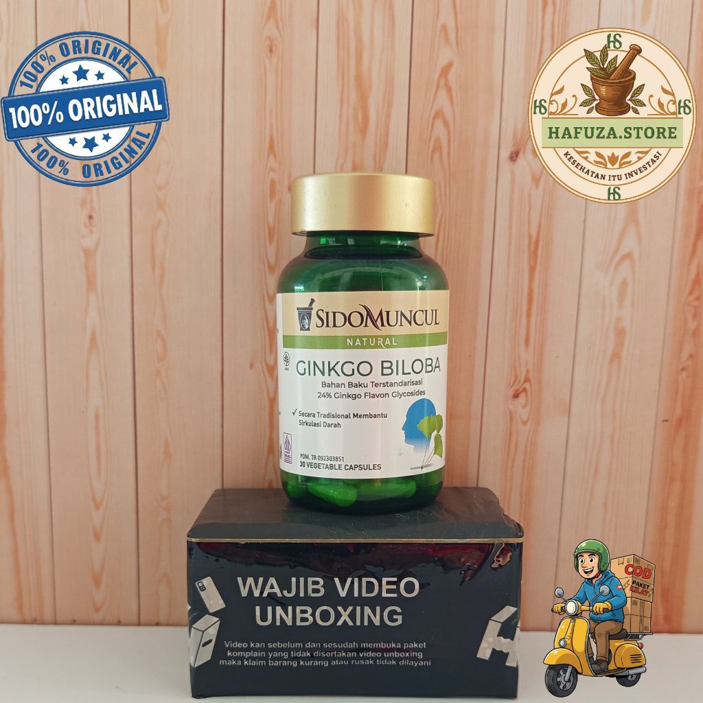 Ginkgo Biloba Sidomuncul – Suplemen Herbal untuk Daya Ingat & Sirkulasi Otak | Isi 30 Kapsul