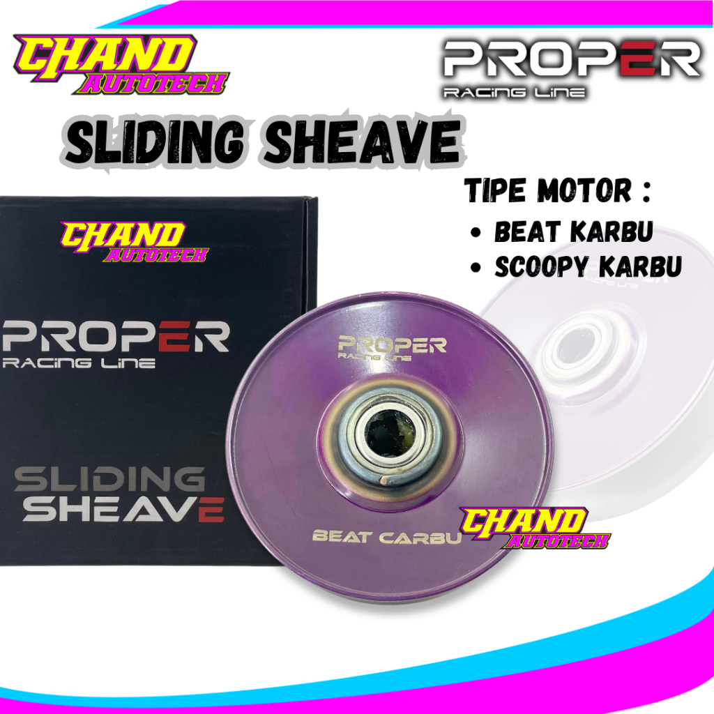 Pulley Belakang Sliding Sheave Proper Beat Karbu Scoopy Karbu Pulley CVT Belakang Proper Racing Line