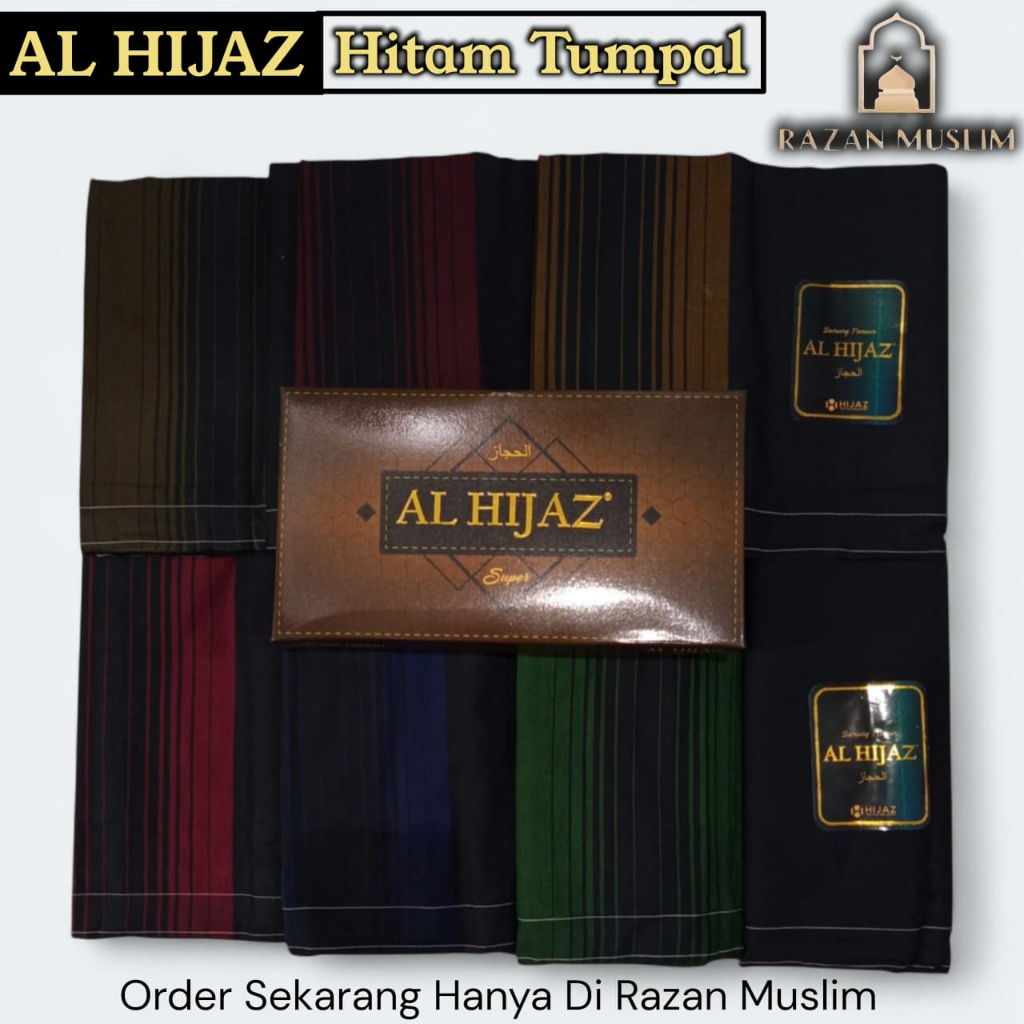 Sarung Katun AL HIJAZ Hitam Tumpal | Best Seller Eceran