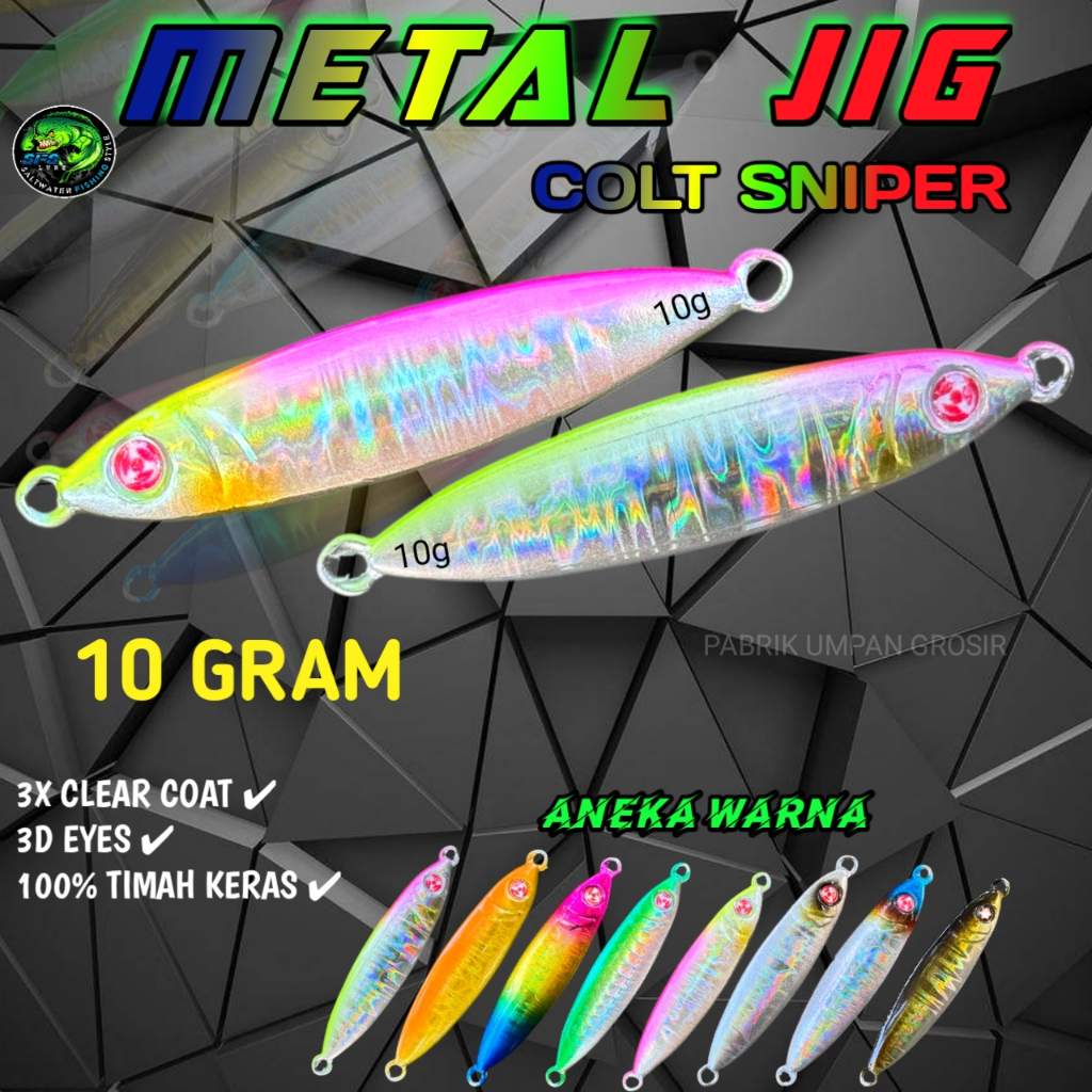 Metal jig 10 Gram Micro colt sniper killer umpan pancing metal jig umpan pancing micro jig kiler ass