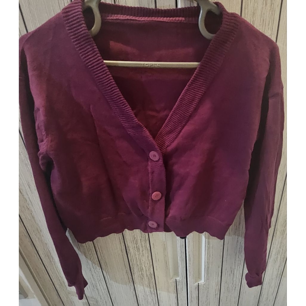 Crop Cardigan Magenta - Preloved