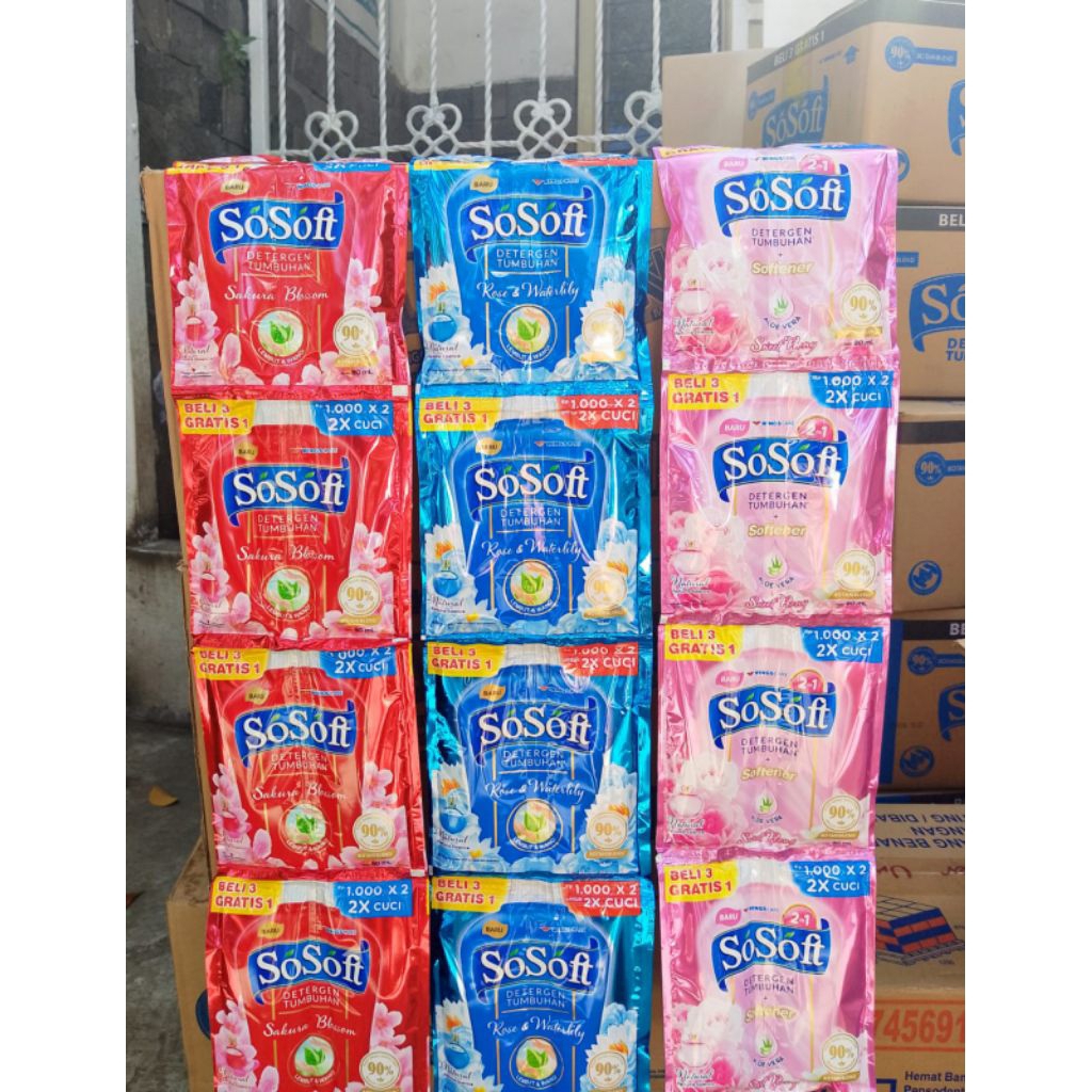 sosoft rencengan isi 16 sachet