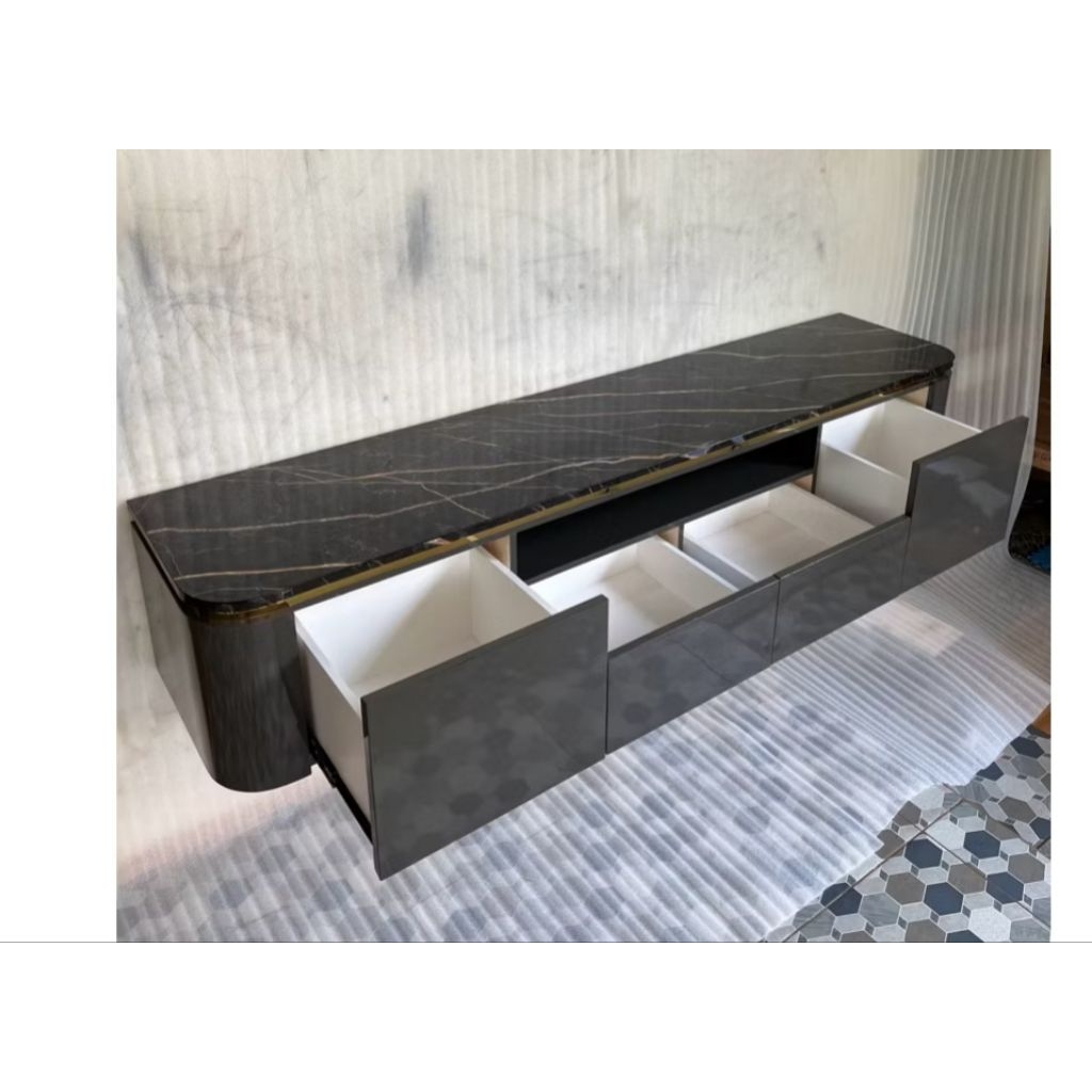 meja tv gantung motif marmer minimalis  . rak tv meja . top motif marmer