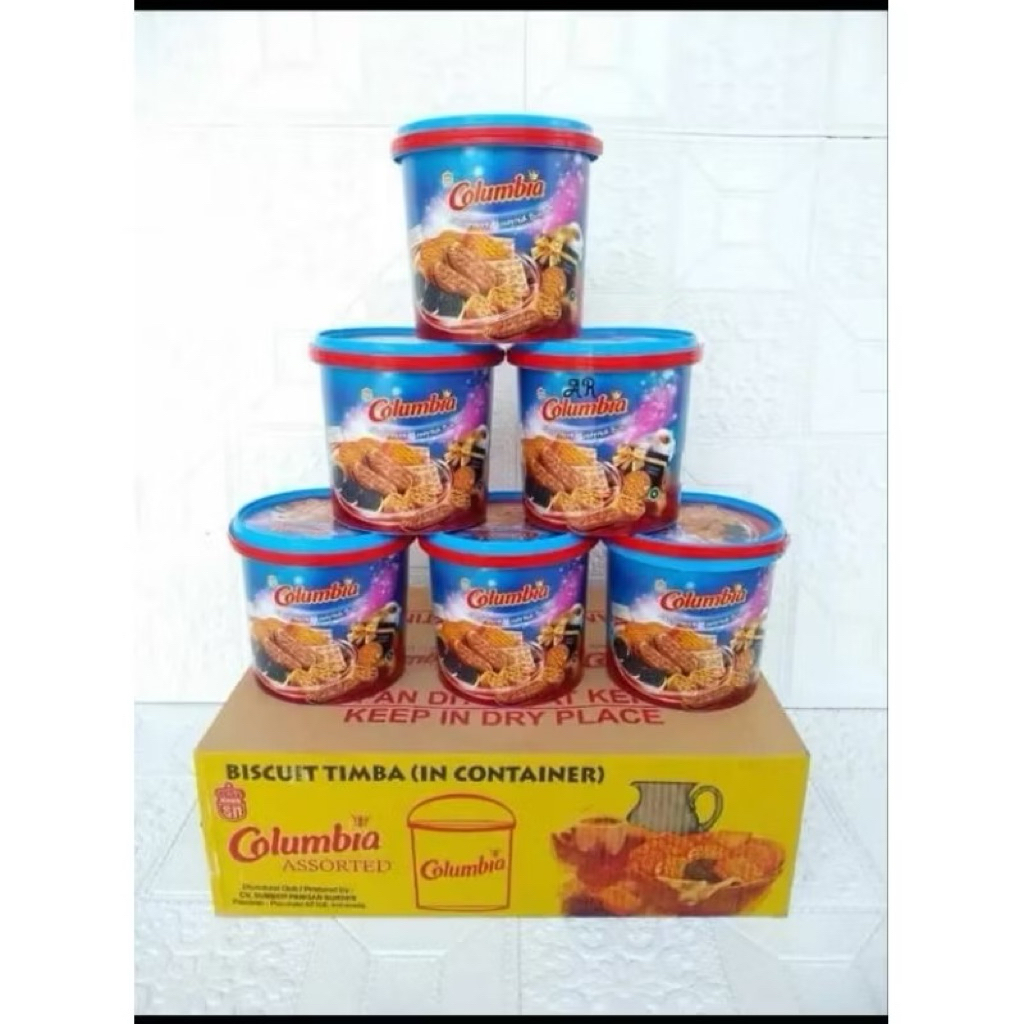 ( 1dus / 6 Timba ) Columbia Biskuit Timba all varian 1 karton isi 6 Jar