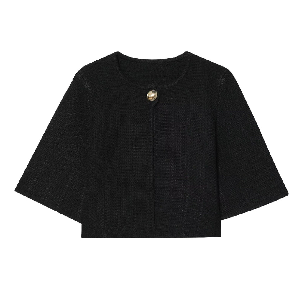 ZERA BLACK SINGLE BUTTON 79256 ATASAN KNIT WANITA